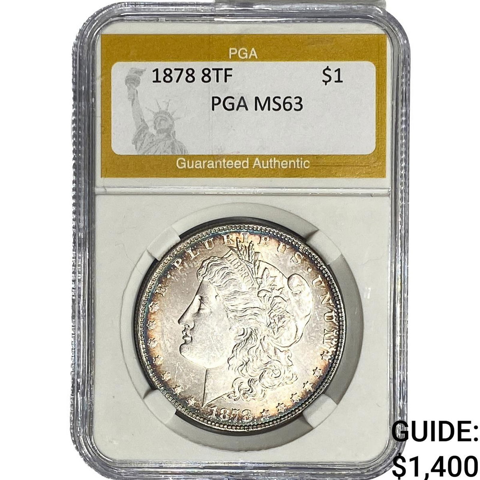 1878 8TF Morgan Silver Dollar PGA MS63: 1878 8TF Morgan Silver Dollar PGA MS63