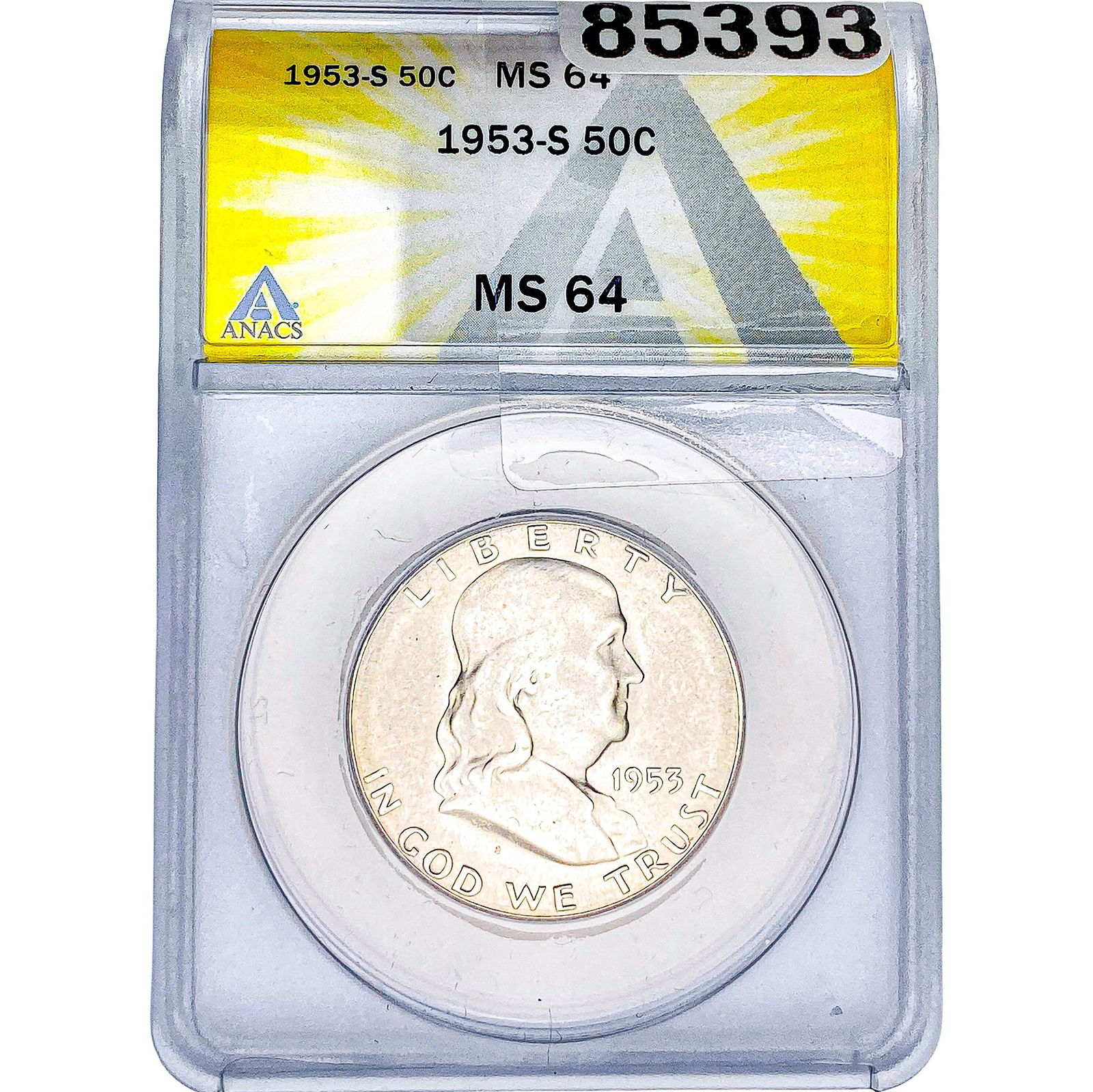 1953-S Franklin Half Dollar ANACS MS64 (1 of 2)