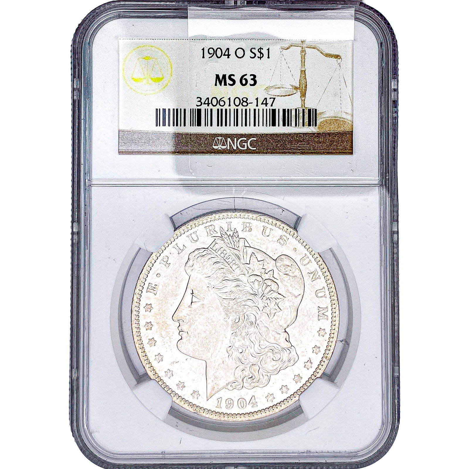 1904-O Morgan Silver Dollar NGC MS63: 1904-O Morgan Silver Dollar NGC MS63