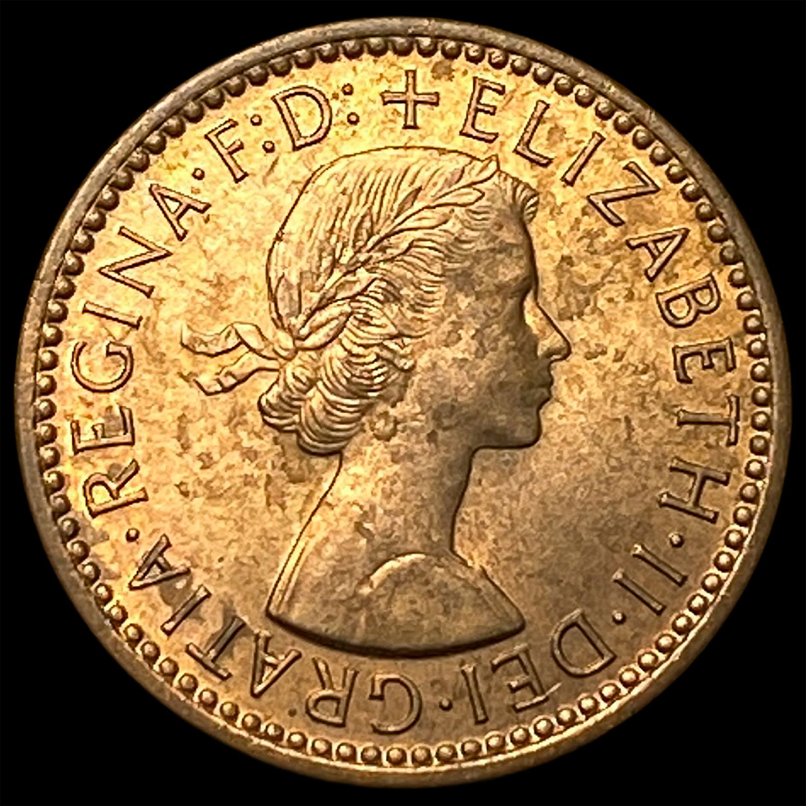 1956 Great Britain Elizabeth II Copper Farthing UNCIRCULATED: 1956 Great Britain Elizabeth II Copper Farthing UNCIRCULATED