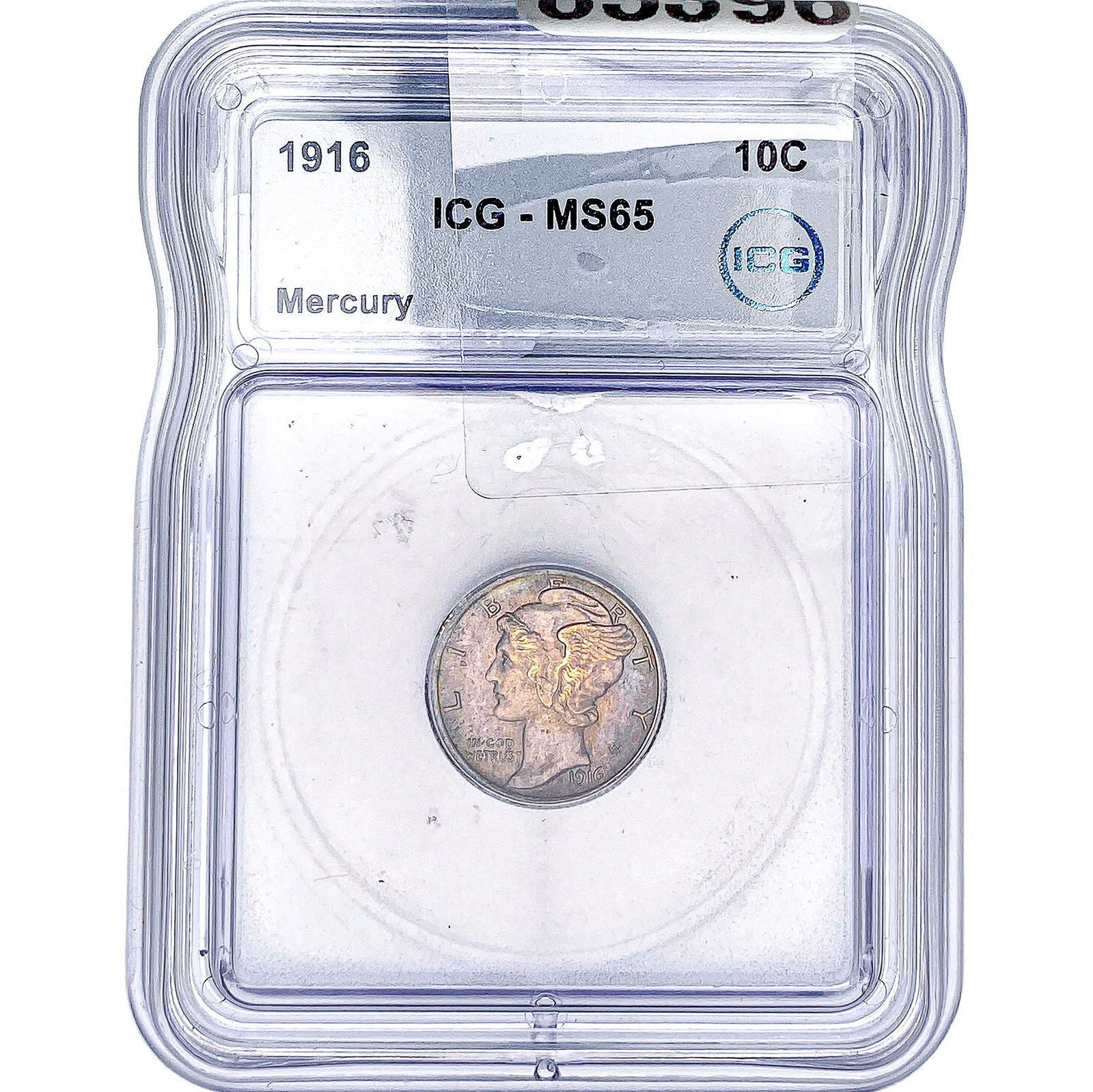 1916 Mercury Silver Dime ICG MS65: 1916 Mercury Silver Dime ICG MS65