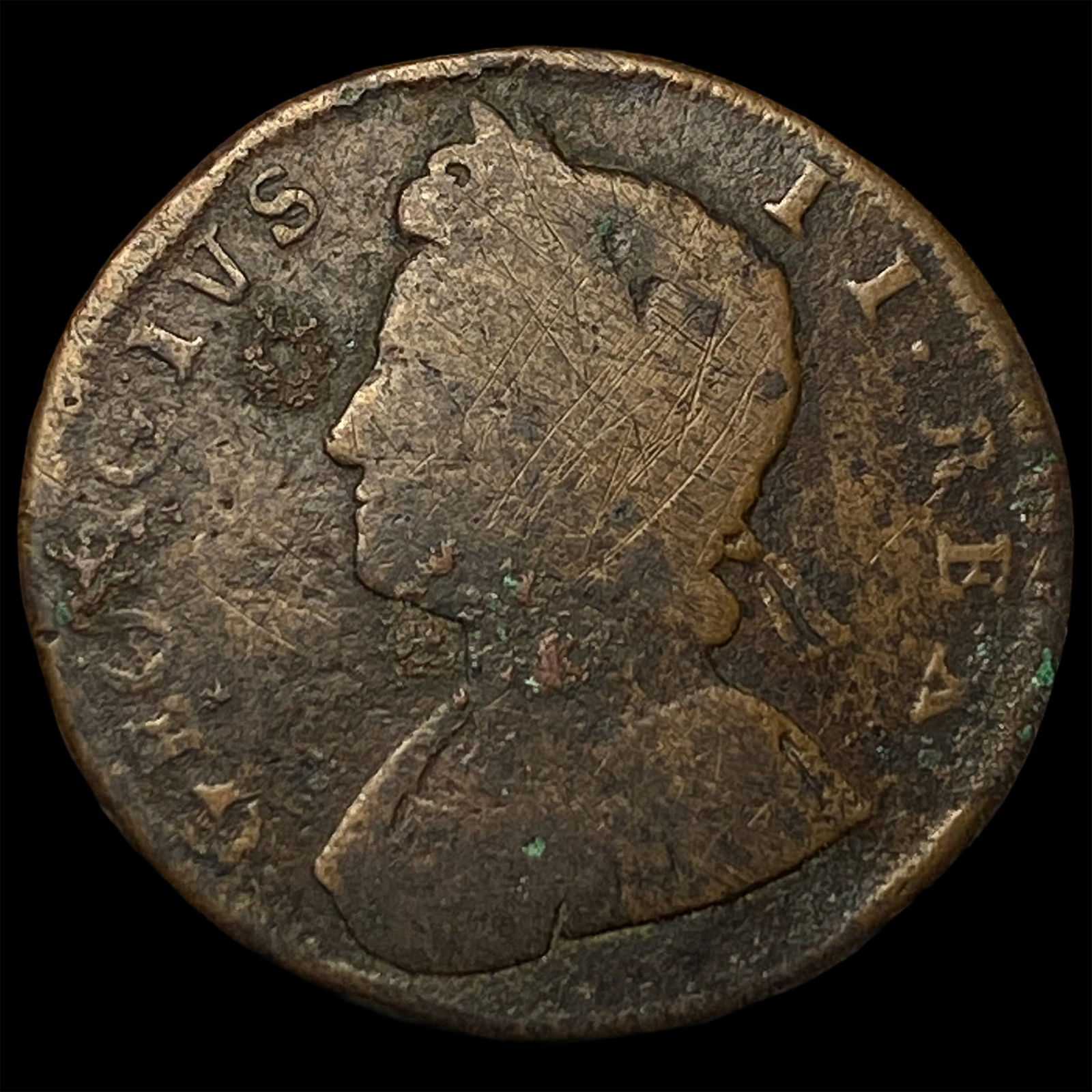 1730 Great Britain George II Copper Farthing LIGHTLY CIRCULATED: 1730 Great Britain George II Copper Farthing LIGHTLY CIRCULATED