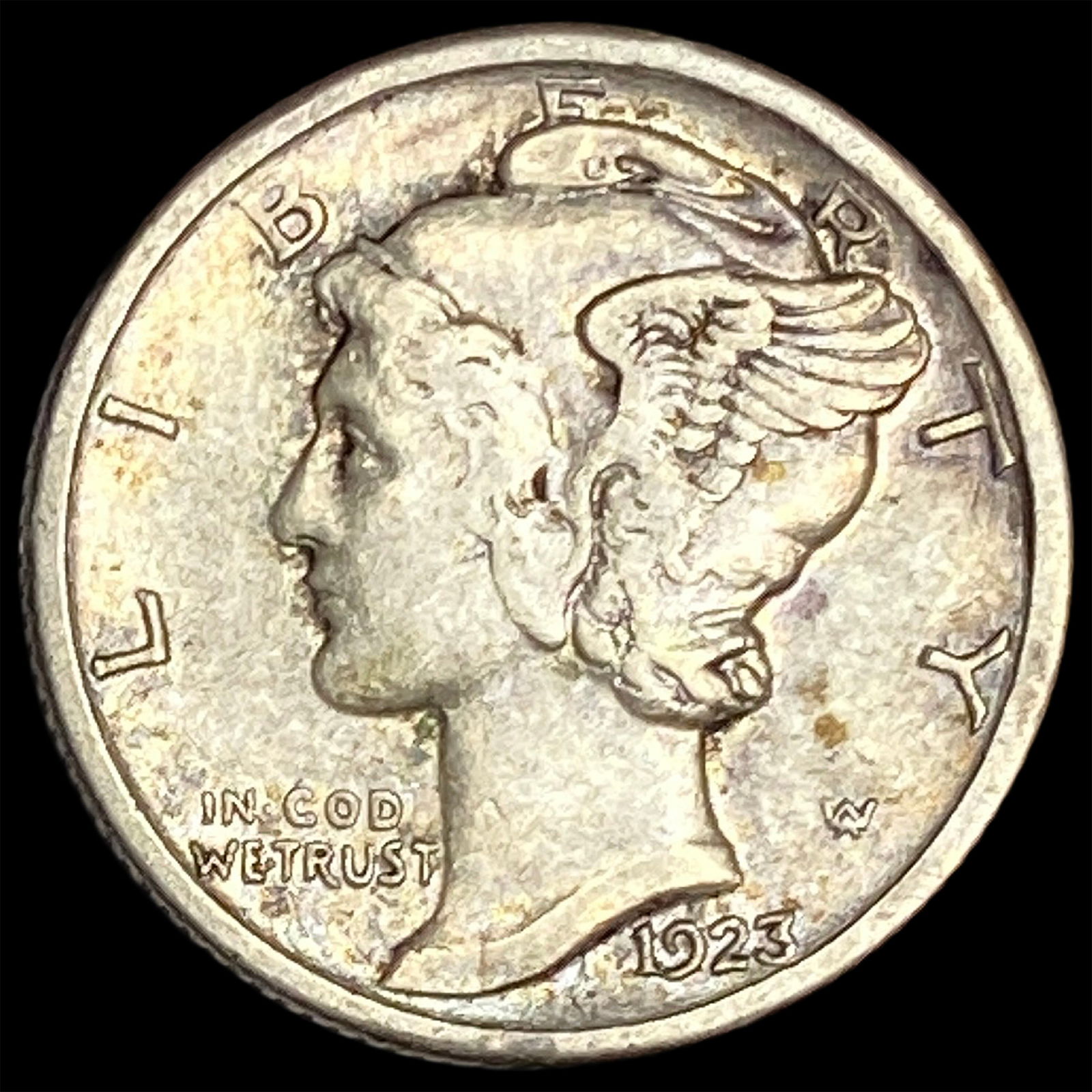 1923-S Silver Mercury Dime ABOUT UNCIRCULATED: 1923-S Silver Mercury Dime ABOUT UNCIRCULATED