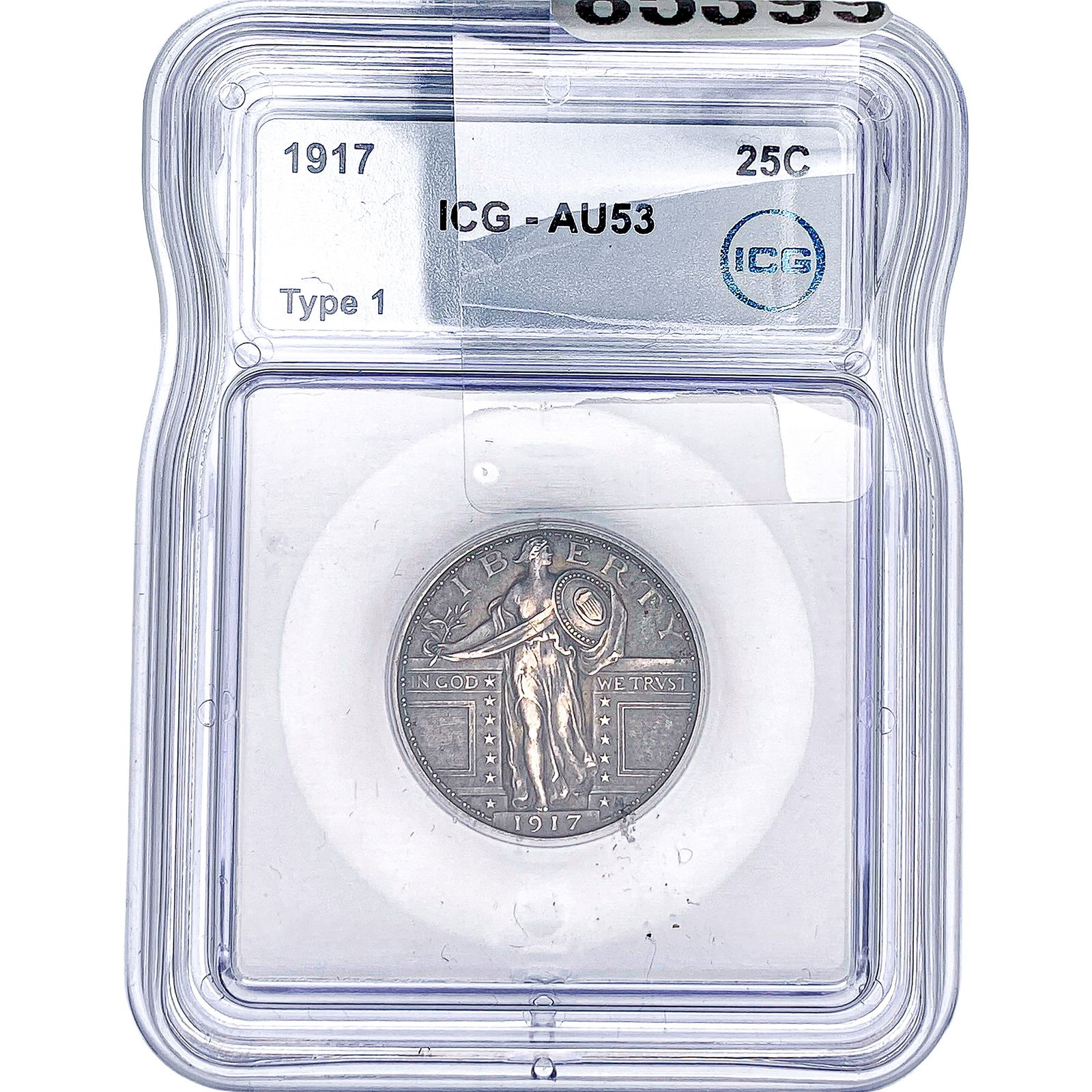 1917 Standing Liberty Quarter ICG AU53: 1917 Standing Liberty Quarter ICG AU53