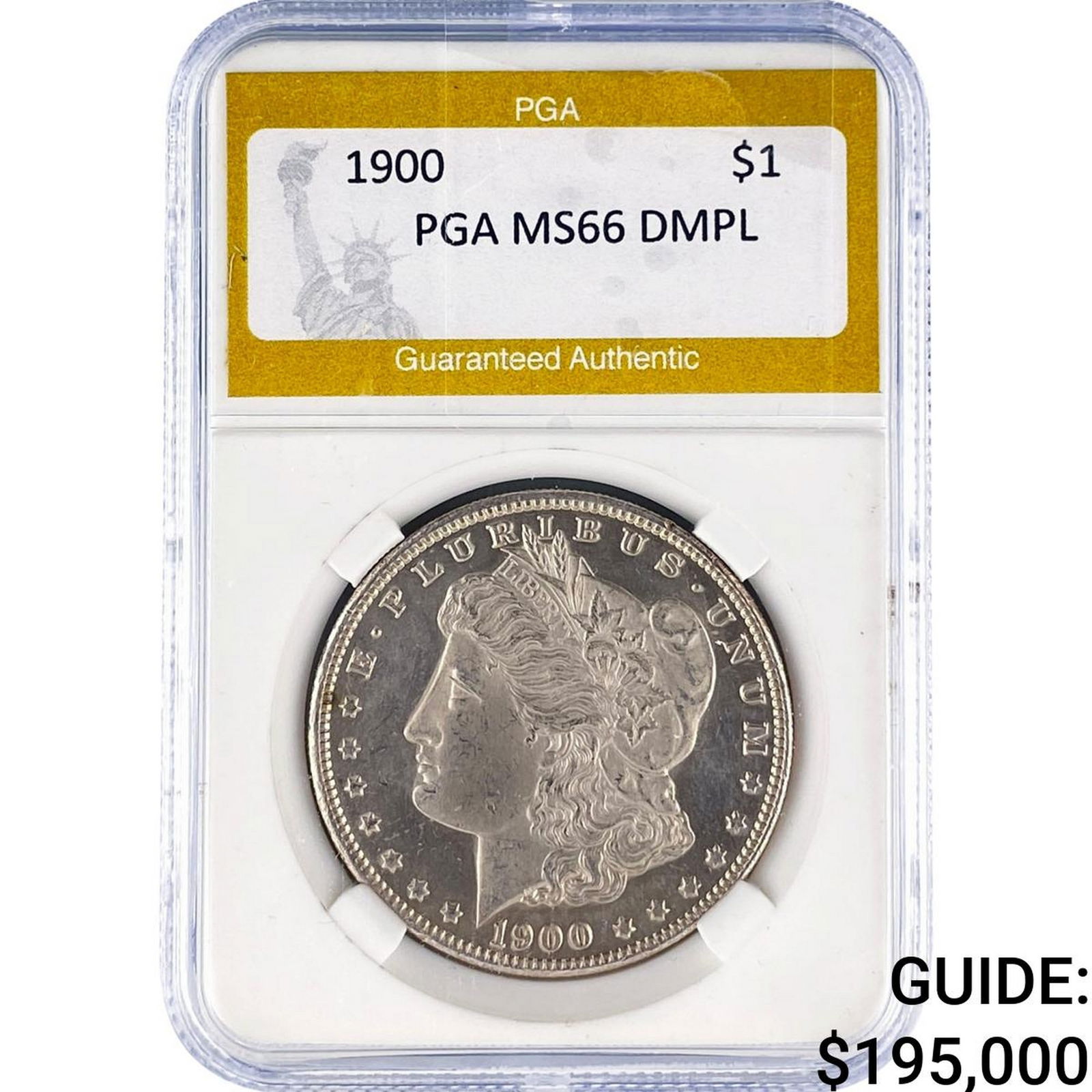 1900 Morgan Silver Dollar PGA MS66 DMPL: 1900 Morgan Silver Dollar PGA MS66 DMPL
