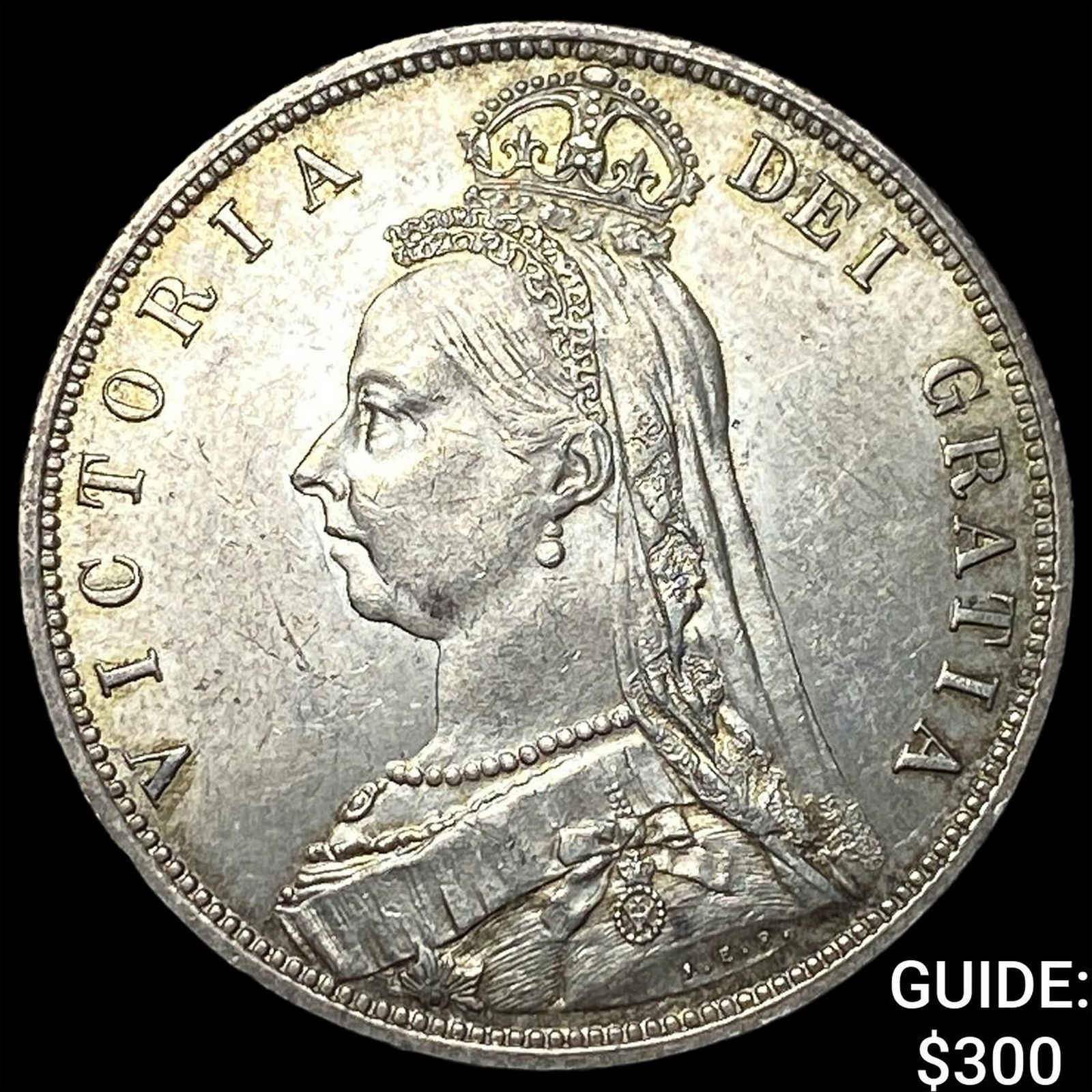 1887 Great Britain Queen Victoria Silver Half Crown CLOSELY UNCIRCULATED: 1887 Great Britain Queen Victoria Silver Half Crown CLOSELY UNCIRCULATED