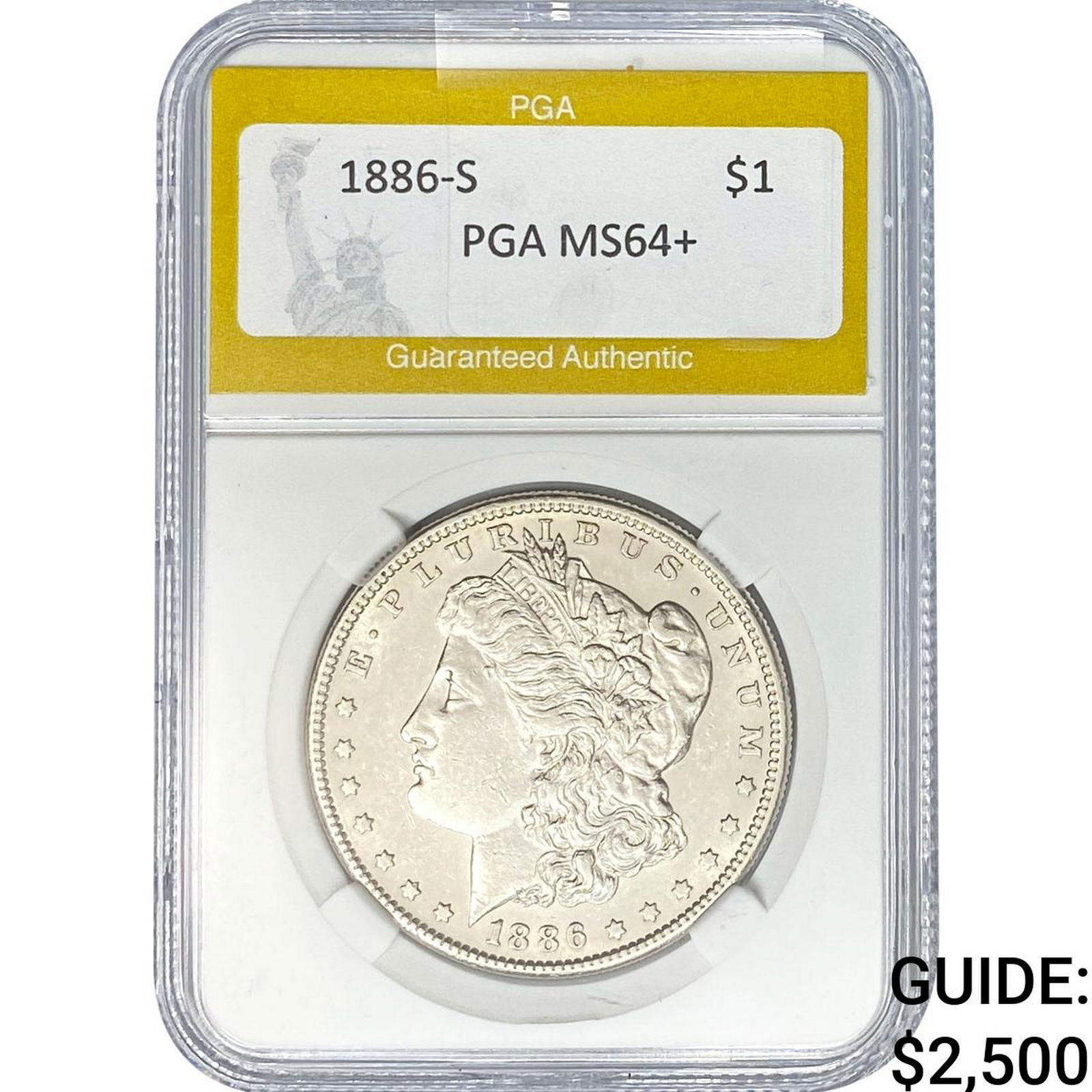 1886-S Morgan Silver Dollar PGA MS64+: 1886-S Morgan Silver Dollar PGA MS64+