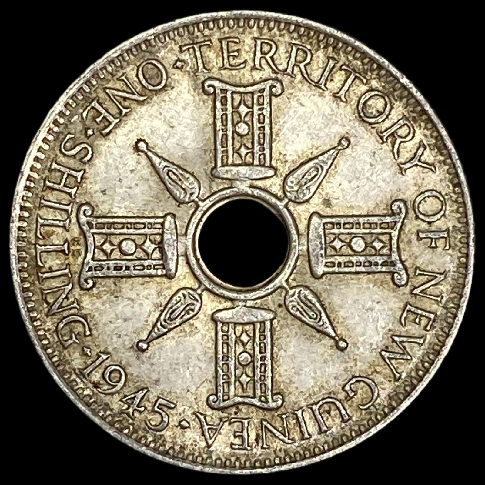 1945 New Guinea Silver 1 Shilling UNCIRCULATED: 1945 New Guinea Silver 1 Shilling UNCIRCULATED