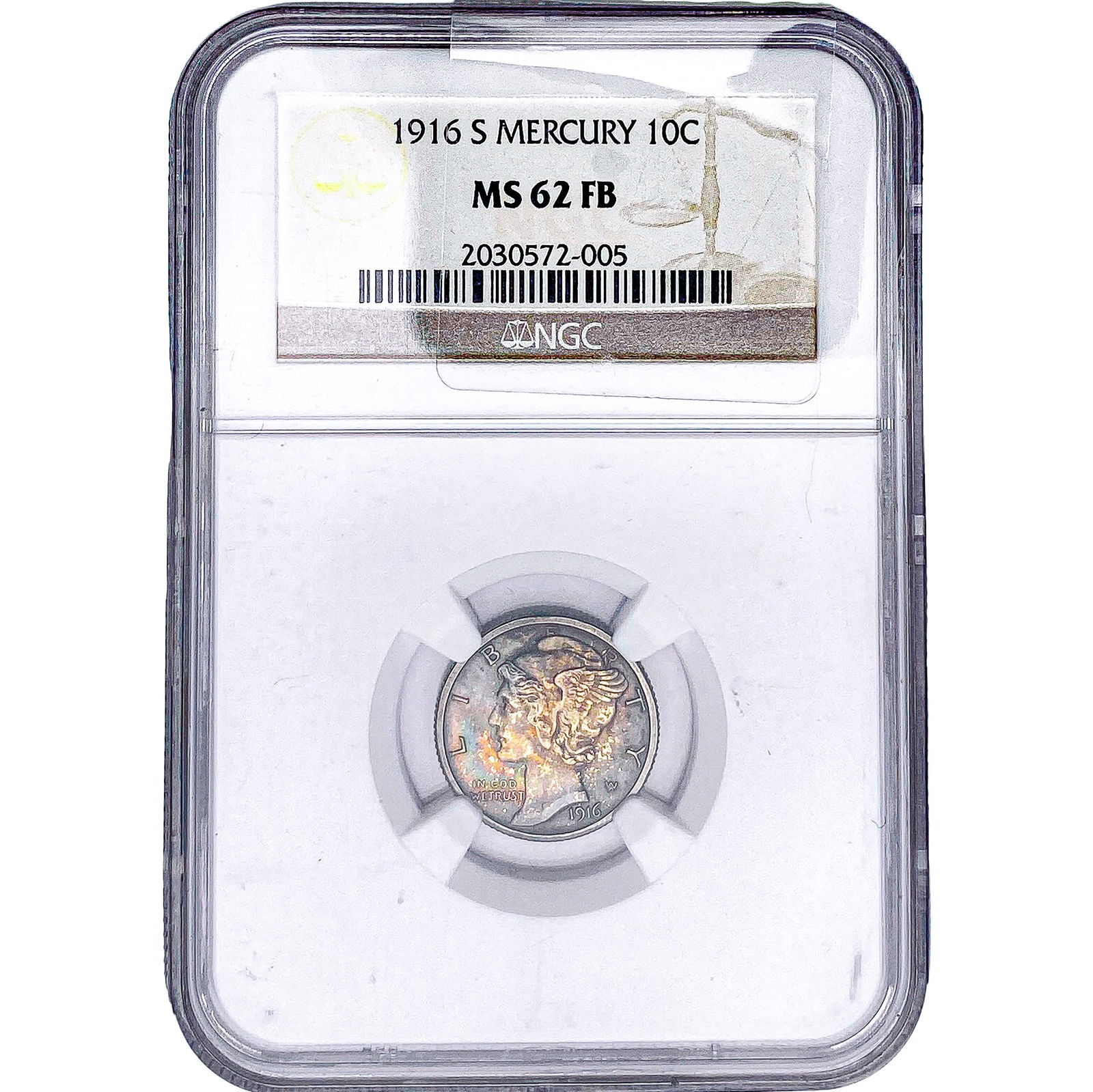 1916-S Mercury Silver Dime NGC MS62 FB (1 of 2)