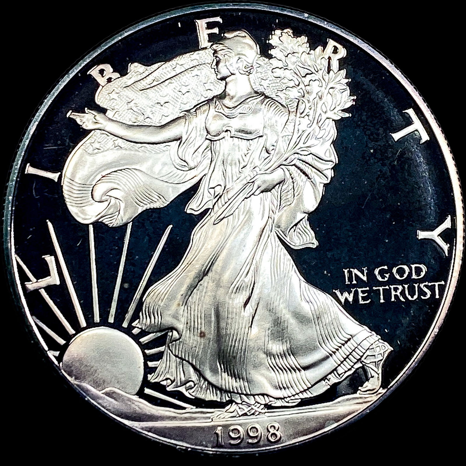 1998-P Silver American Eagle Proof $1 LIGHTLY CIRCULATED (1 of 2)