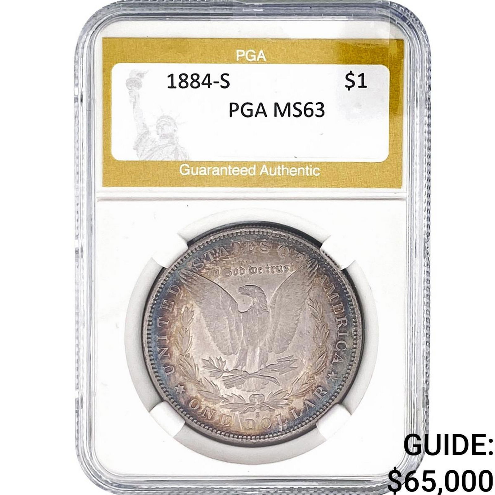 1884-S Morgan Silver Dollar PGA MS63: 1884-S Morgan Silver Dollar PGA MS63