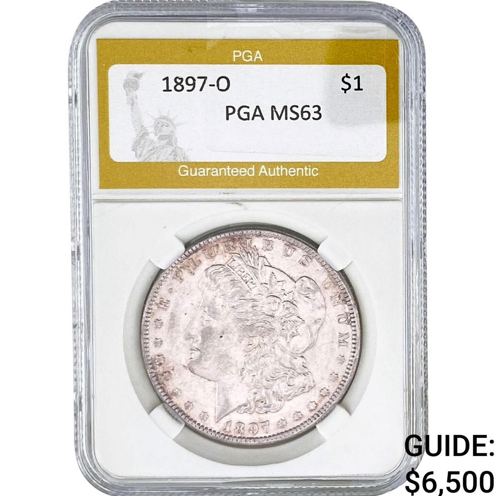1897-O Morgan Silver Dollar PGA MS63: 1897-O Morgan Silver Dollar PGA MS63