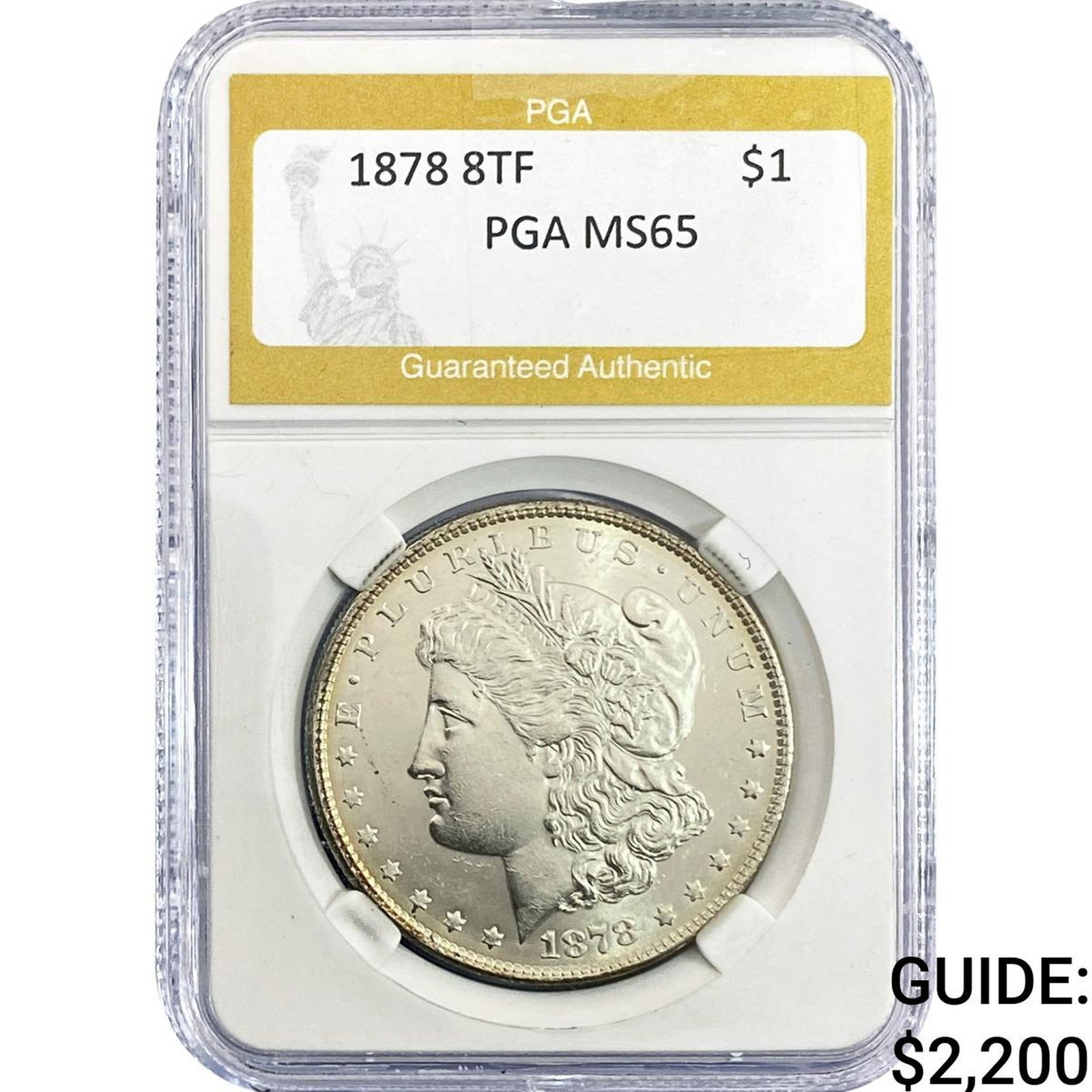 1878 8TF Morgan Silver Dollar PGA MS65: 1878 8TF Morgan Silver Dollar PGA MS65