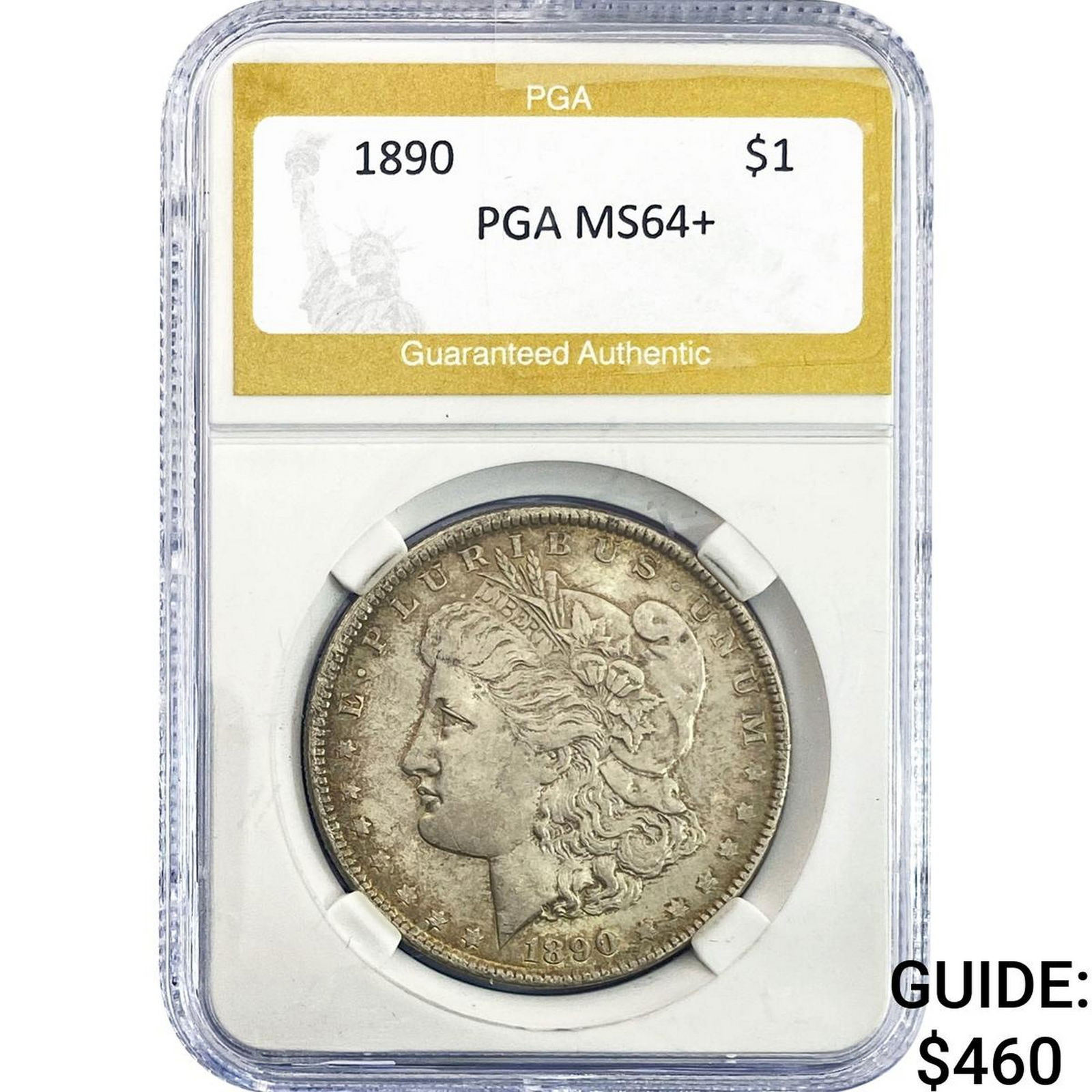 1890 Morgan Silver Dollar PGA MS64+: 1890 Morgan Silver Dollar PGA MS64+