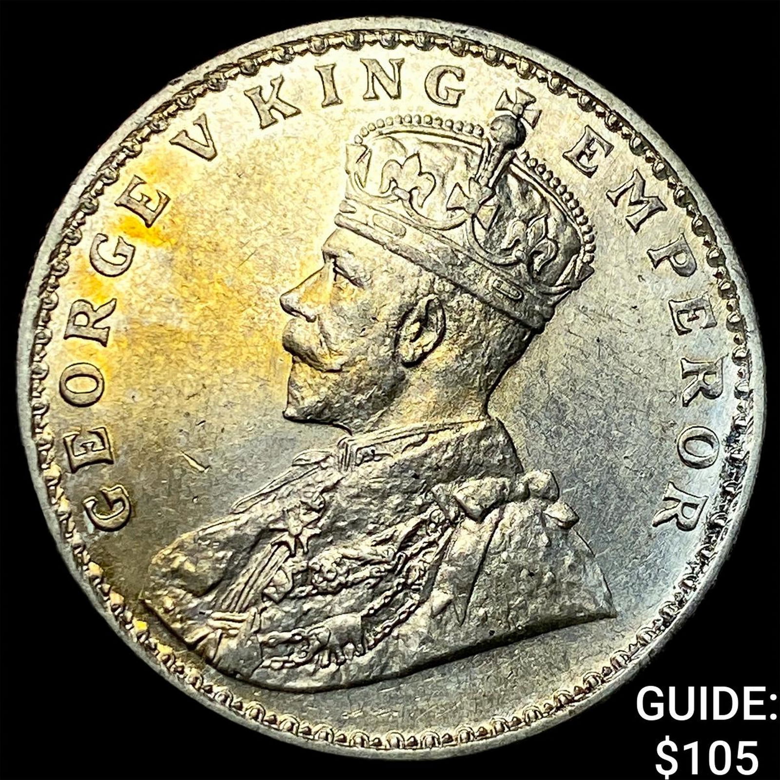 1917 India-British Silver Rupee UNCIRCULATED: 1917 India-British Silver Rupee UNCIRCULATED