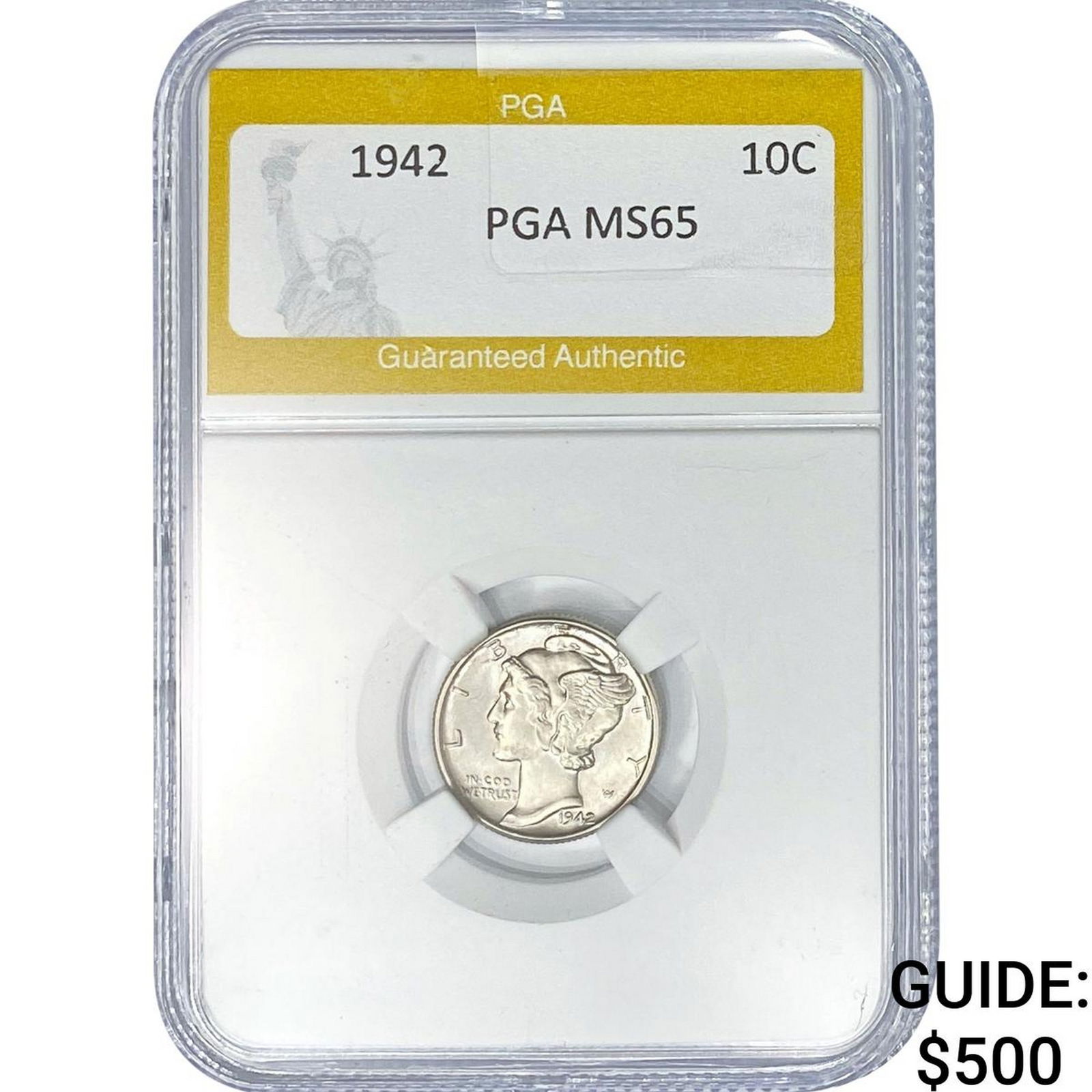 1942 Mercury Silver Dime PGA MS65: 1942 Mercury Silver Dime PGA MS65