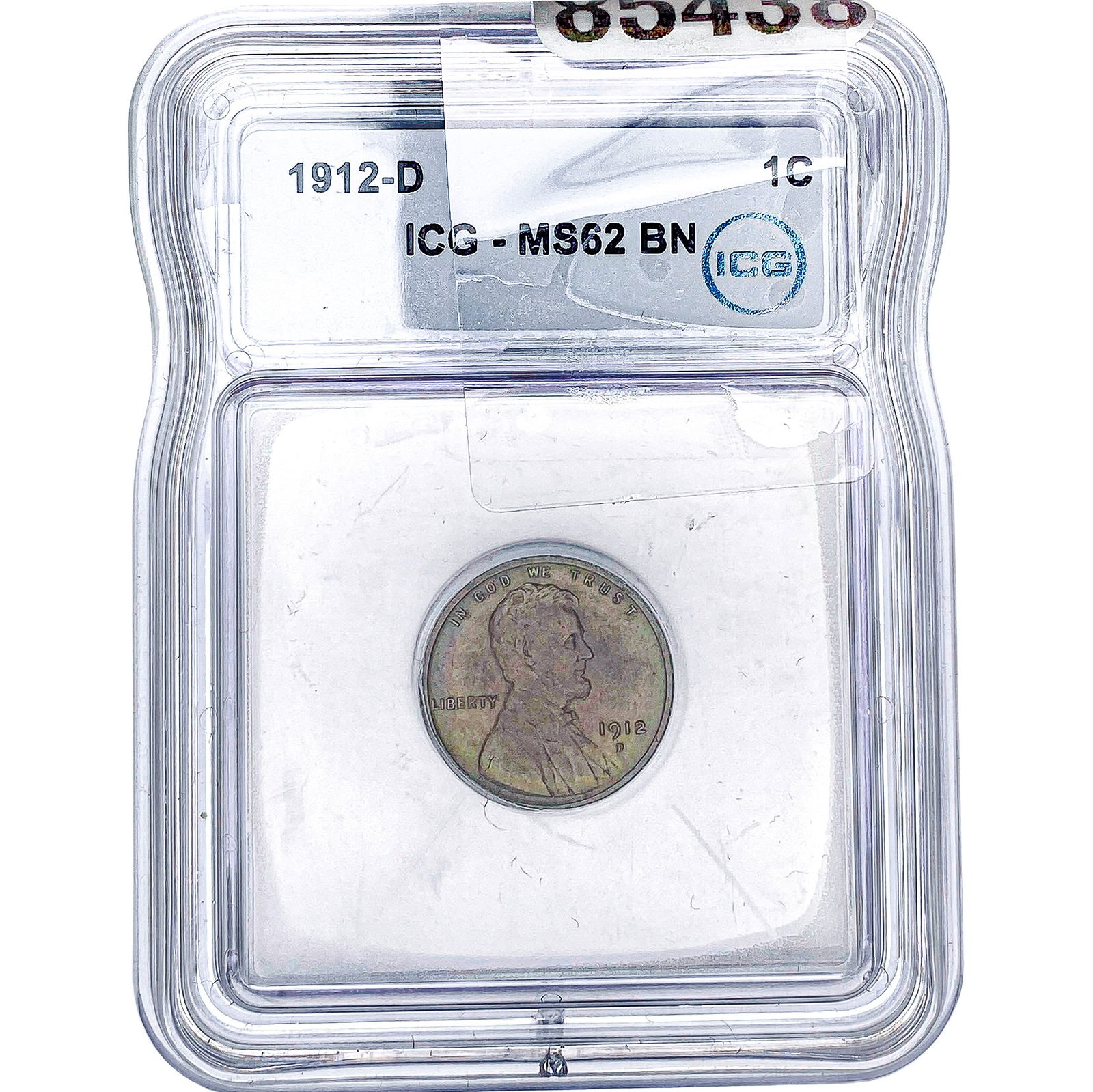 1912-D Wheat Cent ICG MS62 BN: 1912-D Wheat Cent ICG MS62 BN