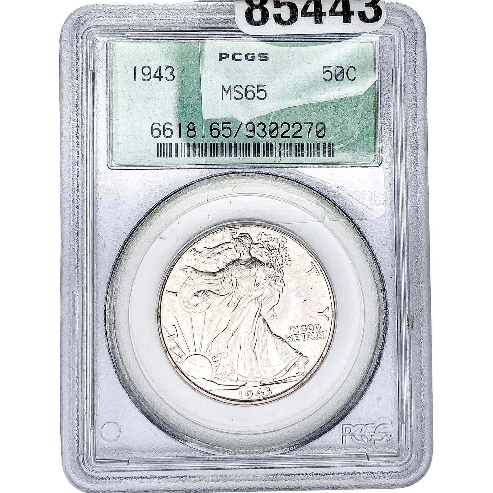 1943 Morgan Silver Dollar PCGS MS65: 1943 Morgan Silver Dollar PCGS MS65