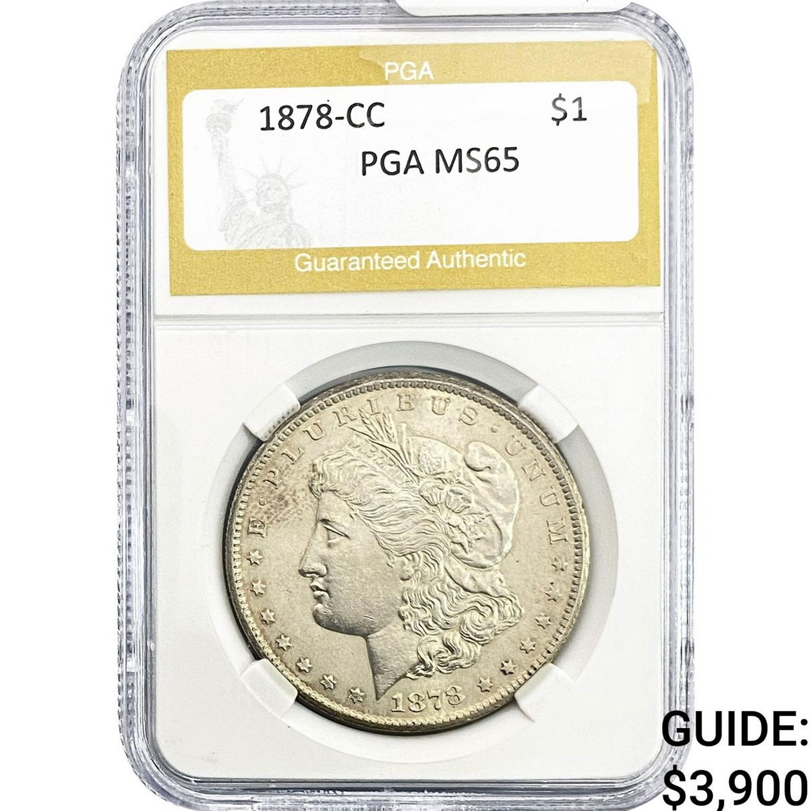 1878-CC Morgan Silver Dollar PGA MS65: 1878-CC Morgan Silver Dollar PGA MS65