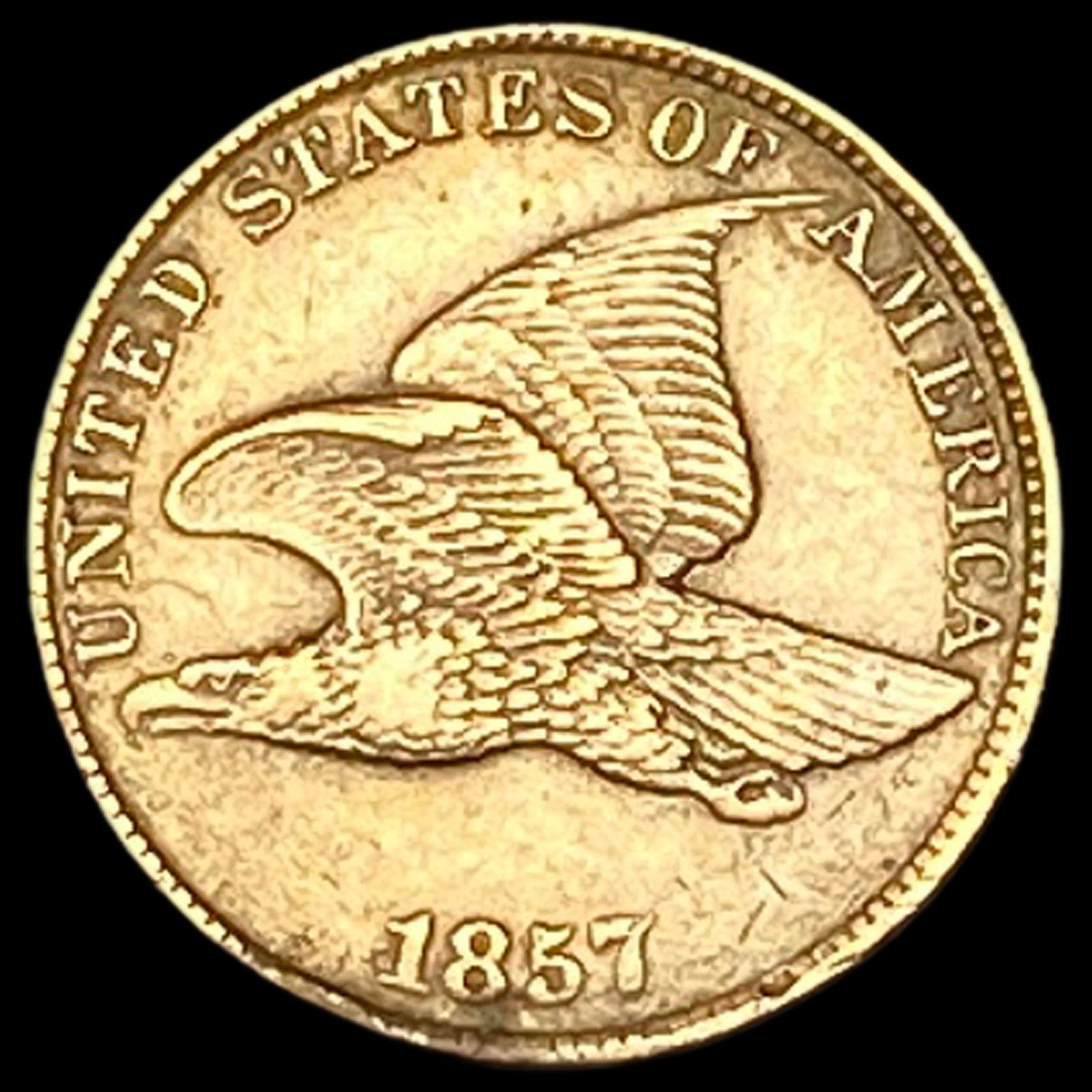 1857 Copper-Nickel Flying Eagle Cent CLOSELY UNCIRCULATED (1 of 2)