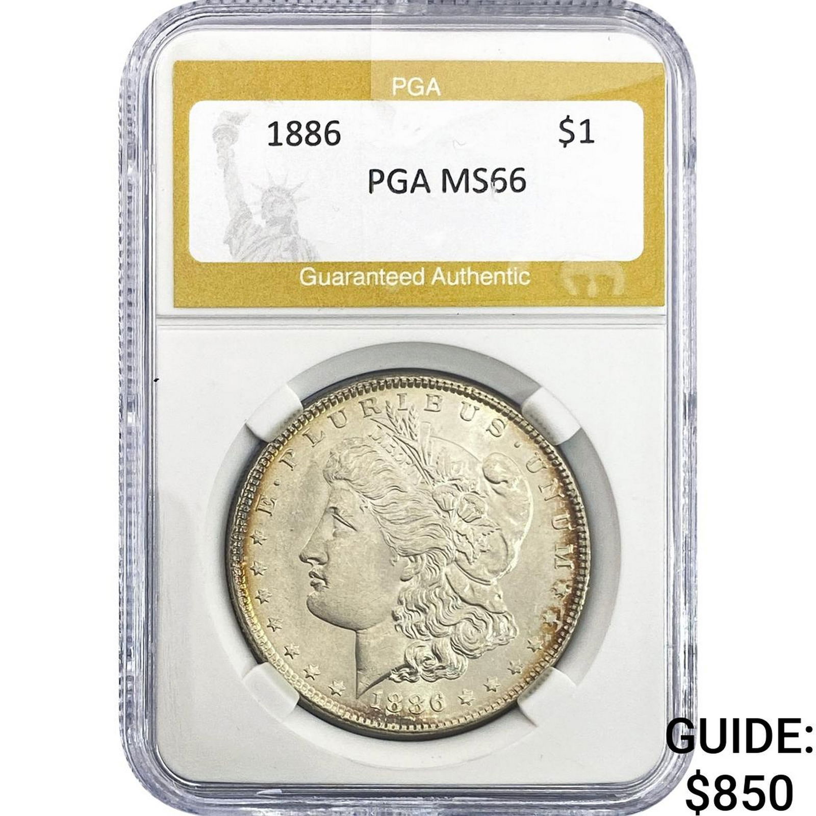 1886 Morgan Silver Dollar PGA MS66: 1886 Morgan Silver Dollar PGA MS66