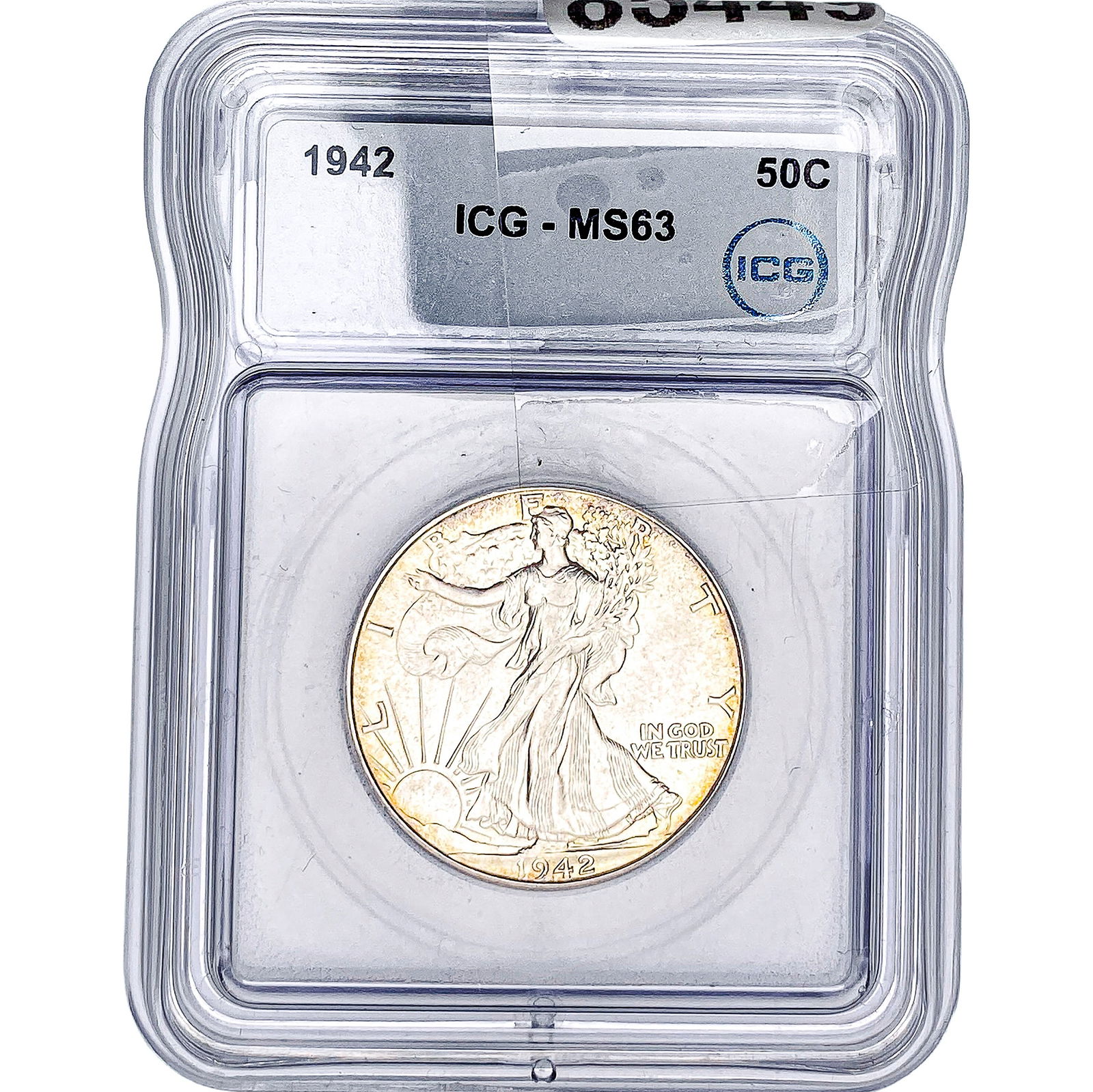1942 Walking Liberty Half Dollar ICG MS63: 1942 Walking Liberty Half Dollar ICG MS63