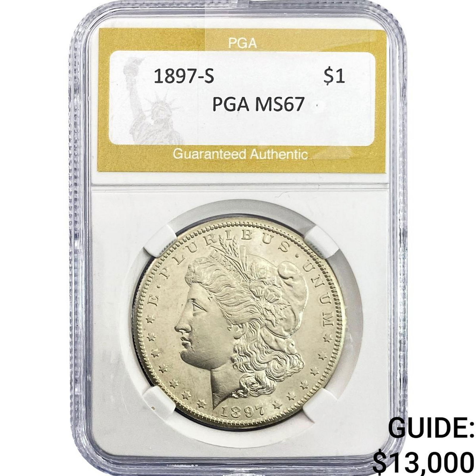1897-S Morgan Silver Dollar PGA MS67: 1897-S Morgan Silver Dollar PGA MS67