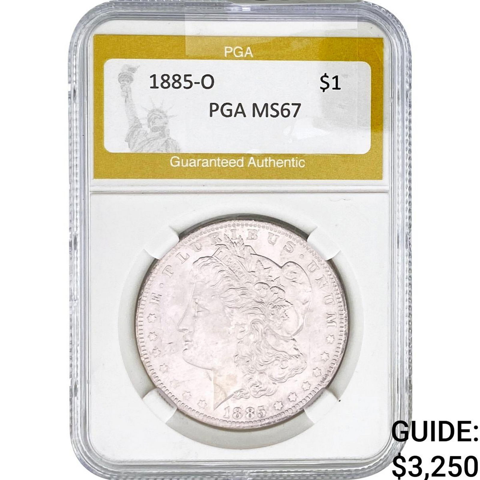 1885-O Morgan Silver Dollar PGA MS67: 1885-O Morgan Silver Dollar PGA MS67