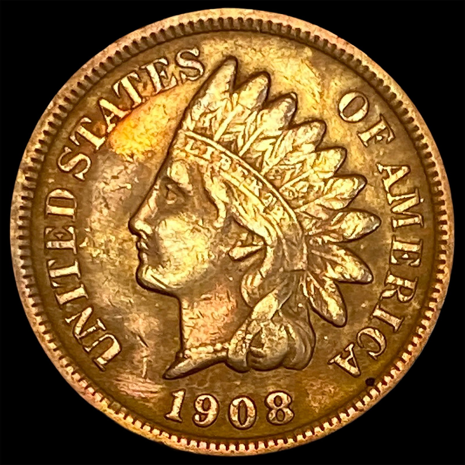 1908-S Indian Head Cent CHOICE AU: 1908-S Indian Head Cent CHOICE AU