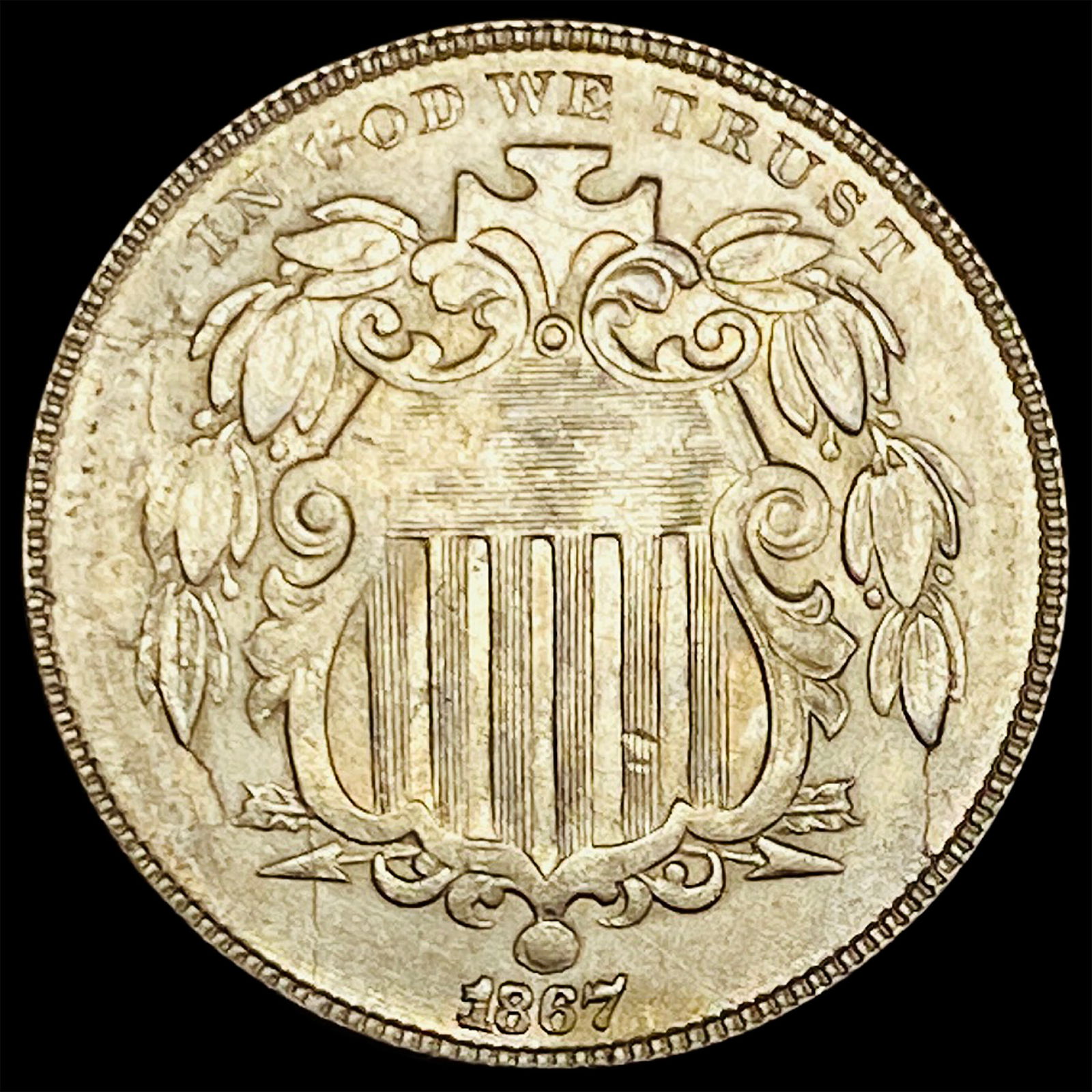1867 Shield Nickel CHOICE BU: 1867 Shield Nickel CHOICE BU