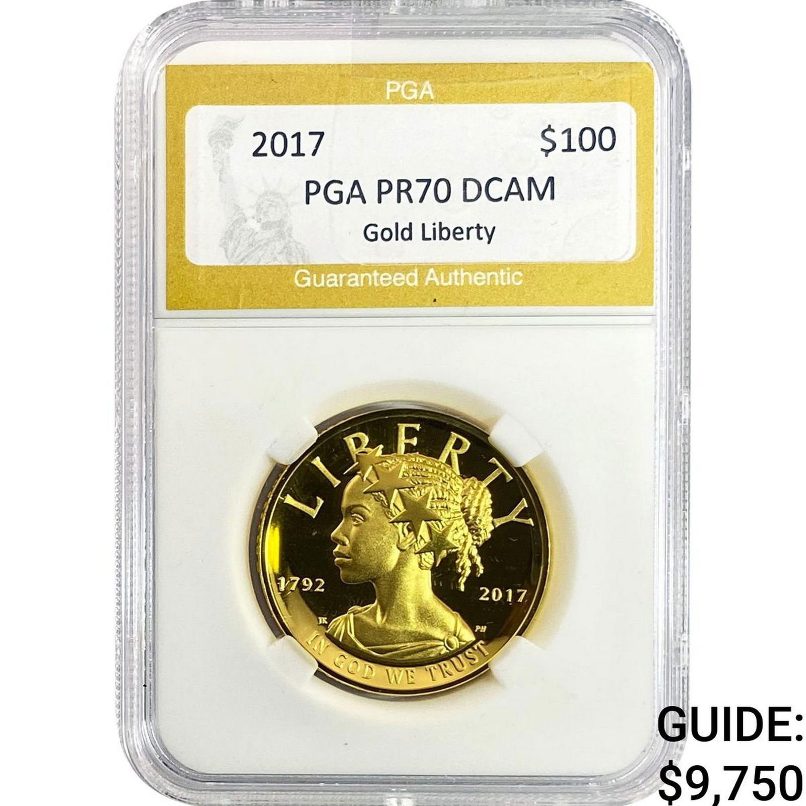2017 1oz Gold $100 Liberty PGA PR70 DCAM: 2017 1oz Gold $100 Liberty PGA PR70 DCAM