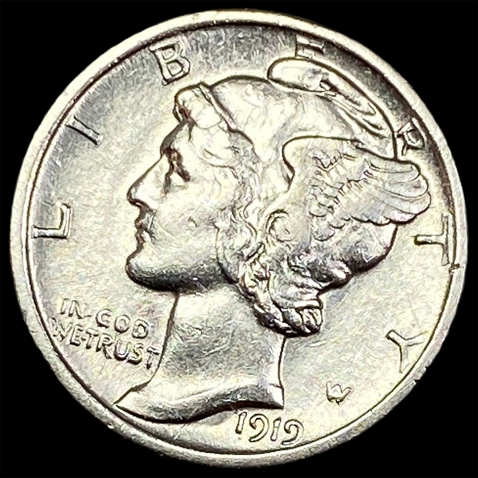 1919-D Silver Mercury Dime NEARLY UNCIRCULATED: 1919-D Silver Mercury Dime NEARLY UNCIRCULATED