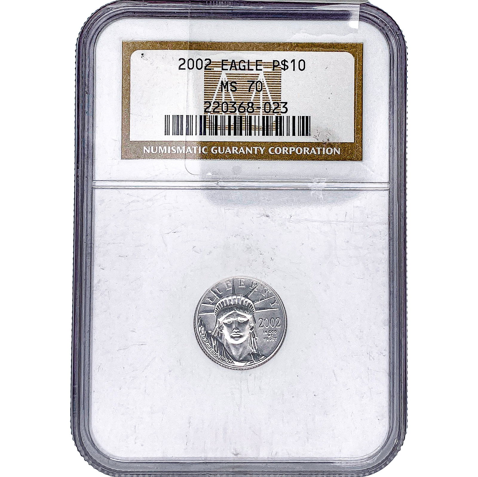 2002 $10 Platinum Eagle 1/10oz NGC MS70: 2002 $10 Platinum Eagle 1/10oz NGC MS70