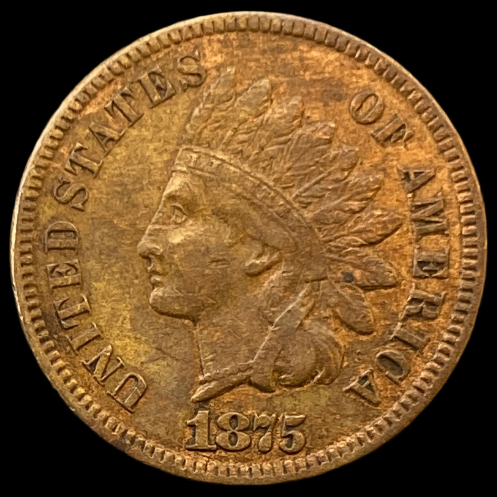 1875 Indian Head Cent CLOSELY UNCIRCULATED (1 of 2)