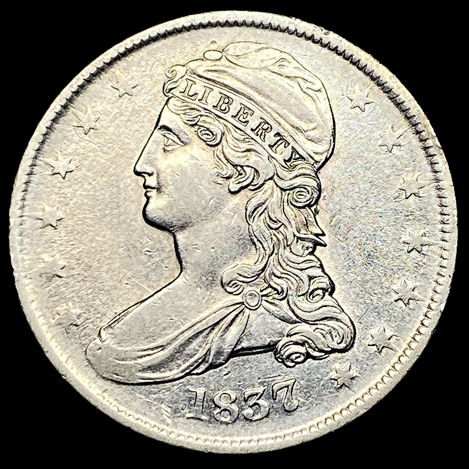 1837 Capped Bust Half Dollar NEARLY UNCIRCULATED: 1837 Capped Bust Half Dollar NEARLY UNCIRCULATED