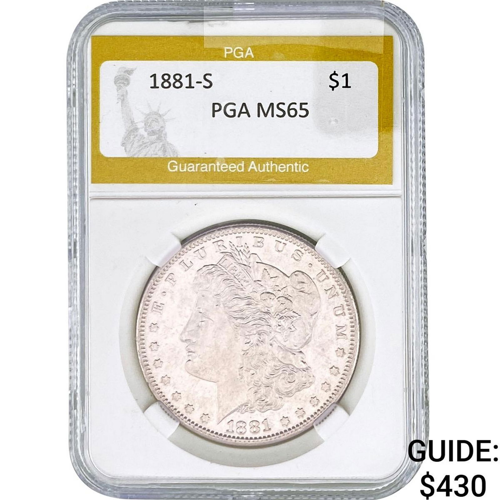 1881-S Morgan Silver Dollar PGA MS65: 1881-S Morgan Silver Dollar PGA MS65
