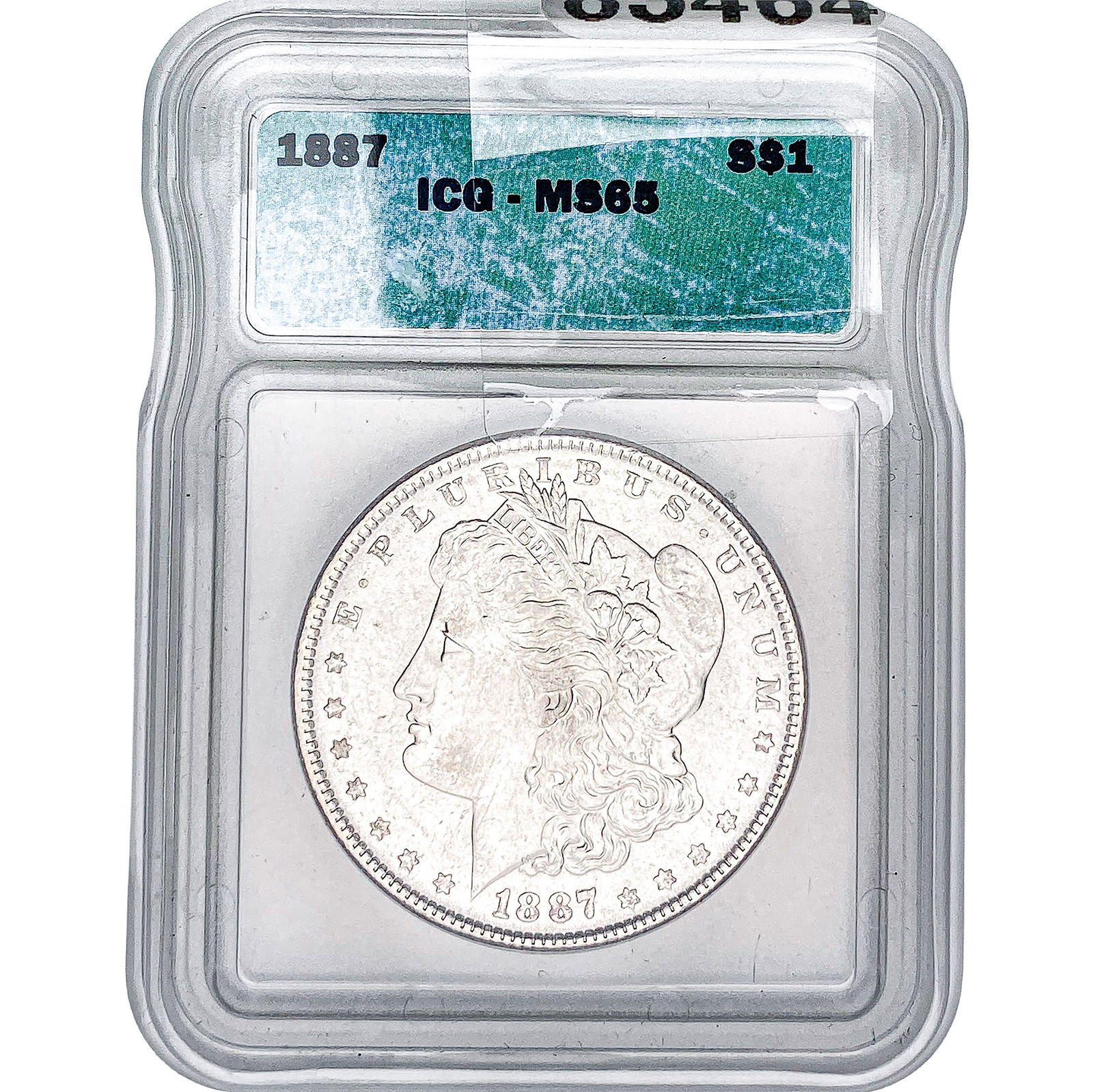 1887 Morgan Silver Dollar ICG MS65: 1887 Morgan Silver Dollar ICG MS65