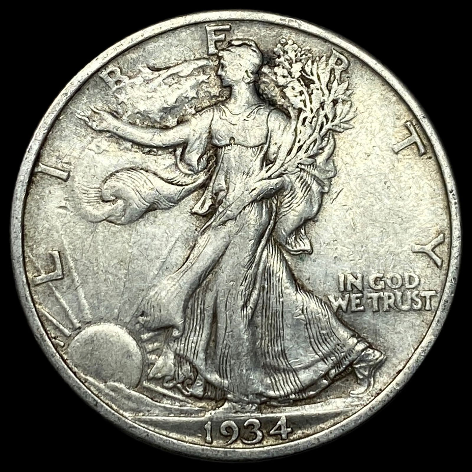 1934-D Walking Liberty Half Dollar NEARLY UNCIRCULATED: 1934-D Walking Liberty Half Dollar NEARLY UNCIRCULATED