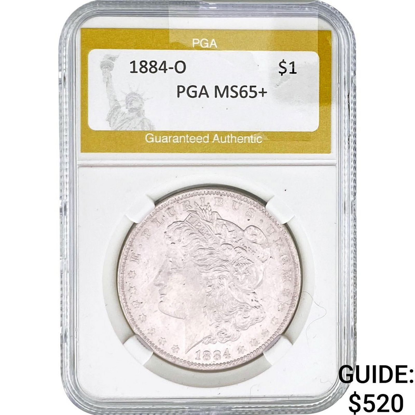 1884-O Morgan Silver Dollar PGA MS65+: 1884-O Morgan Silver Dollar PGA MS65+