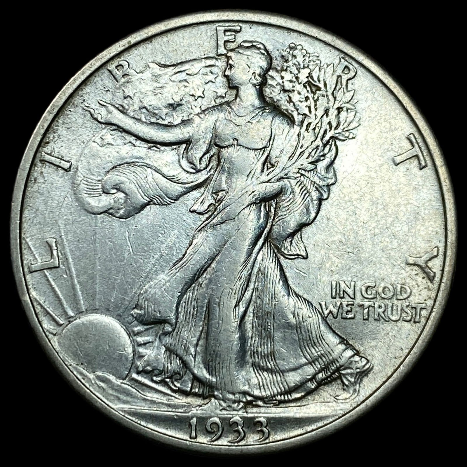 1933-S Walking Liberty Half Dollar CLOSELY UNCIRCULATED: 1933-S Walking Liberty Half Dollar CLOSELY UNCIRCULATED