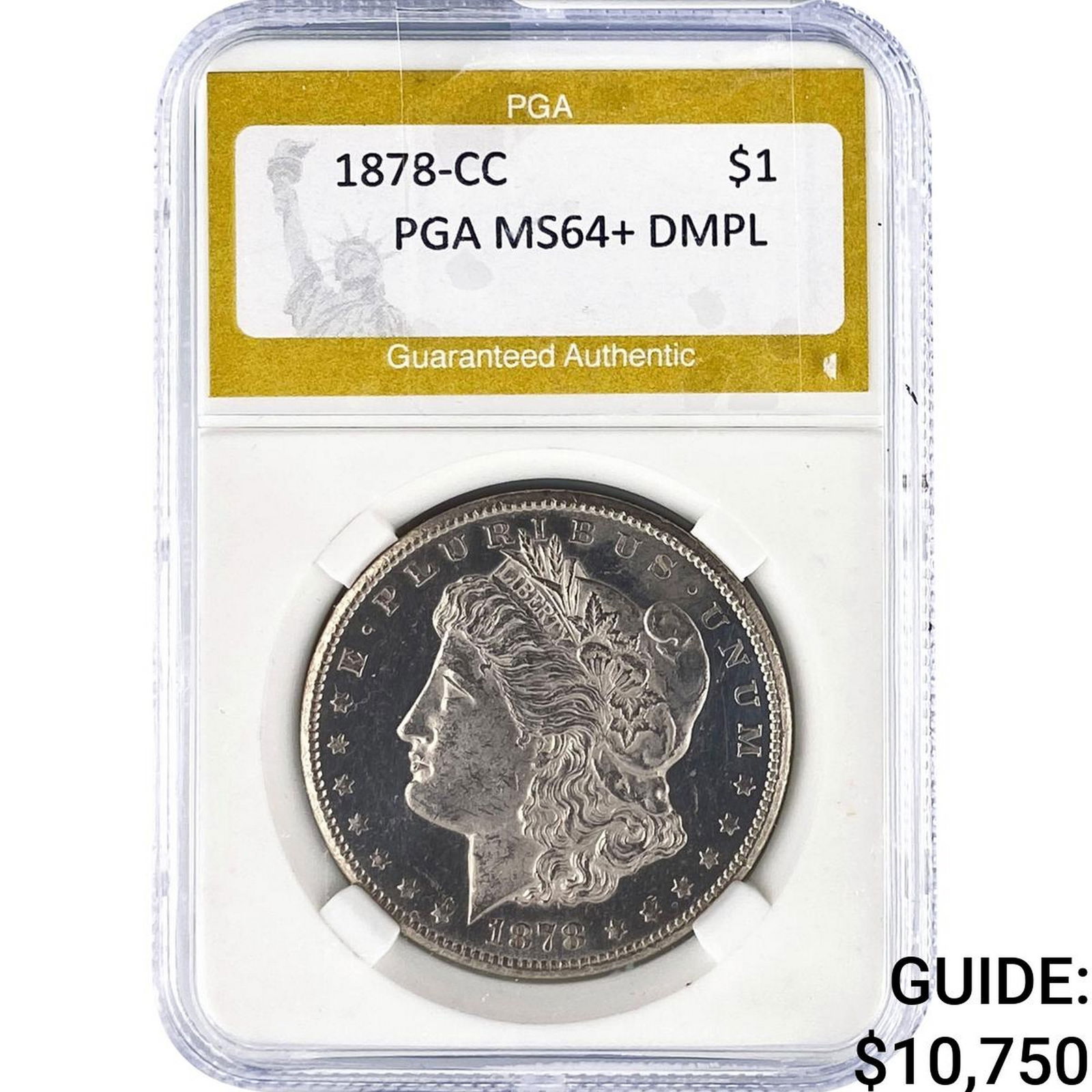 1878-CC Morgan Silver Dollar PGA MS64+ DMPL: 1878-CC Morgan Silver Dollar PGA MS64+ DMPL