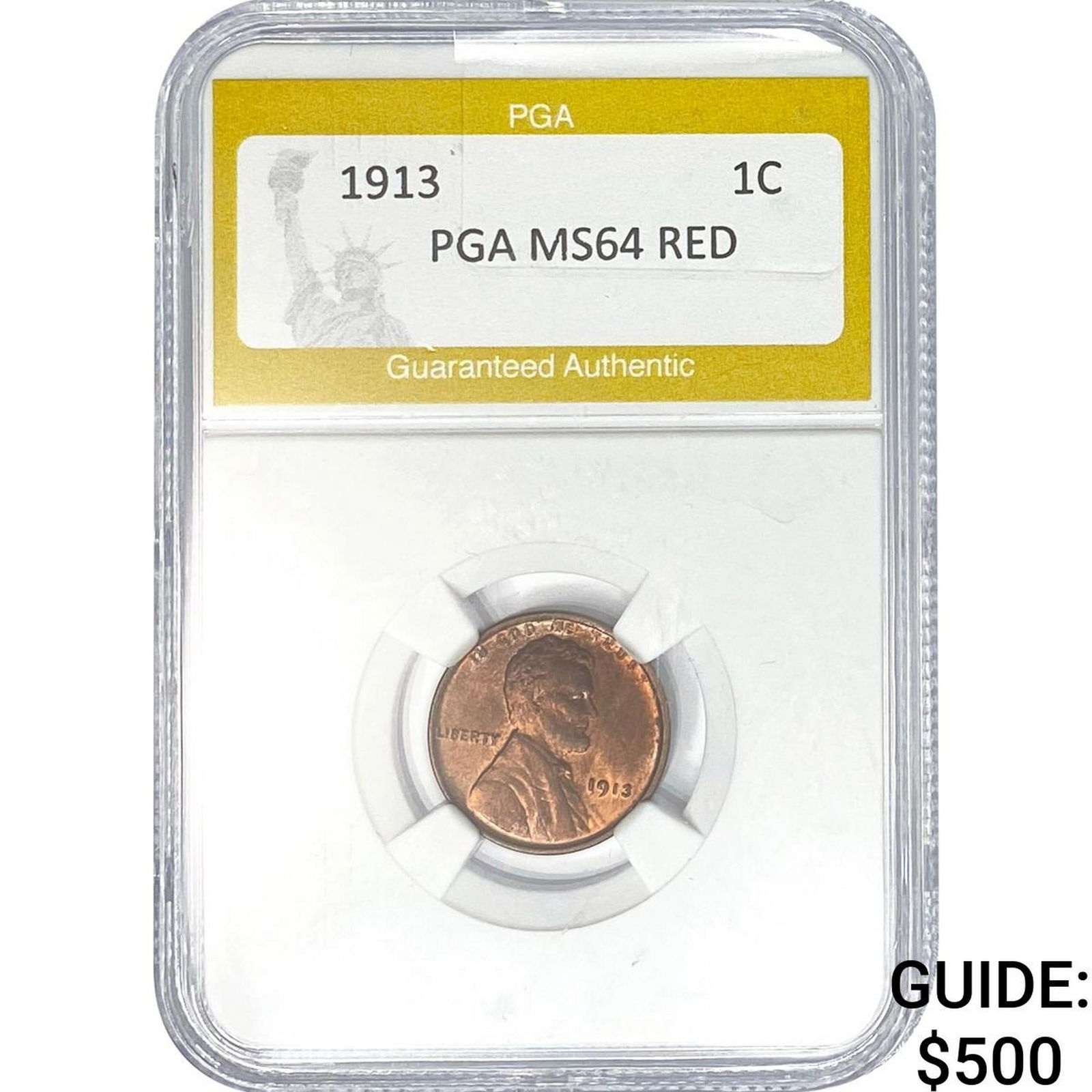 1913 Wheat Cent PGA MS64 RED: 1913 Wheat Cent PGA MS64 RED
