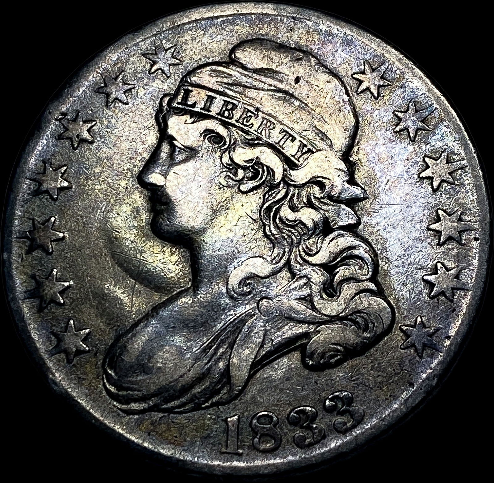 1833 Capped Bust Half Dollar CLOSELY UNCIRCULATED: 1833 Capped Bust Half Dollar CLOSELY UNCIRCULATED