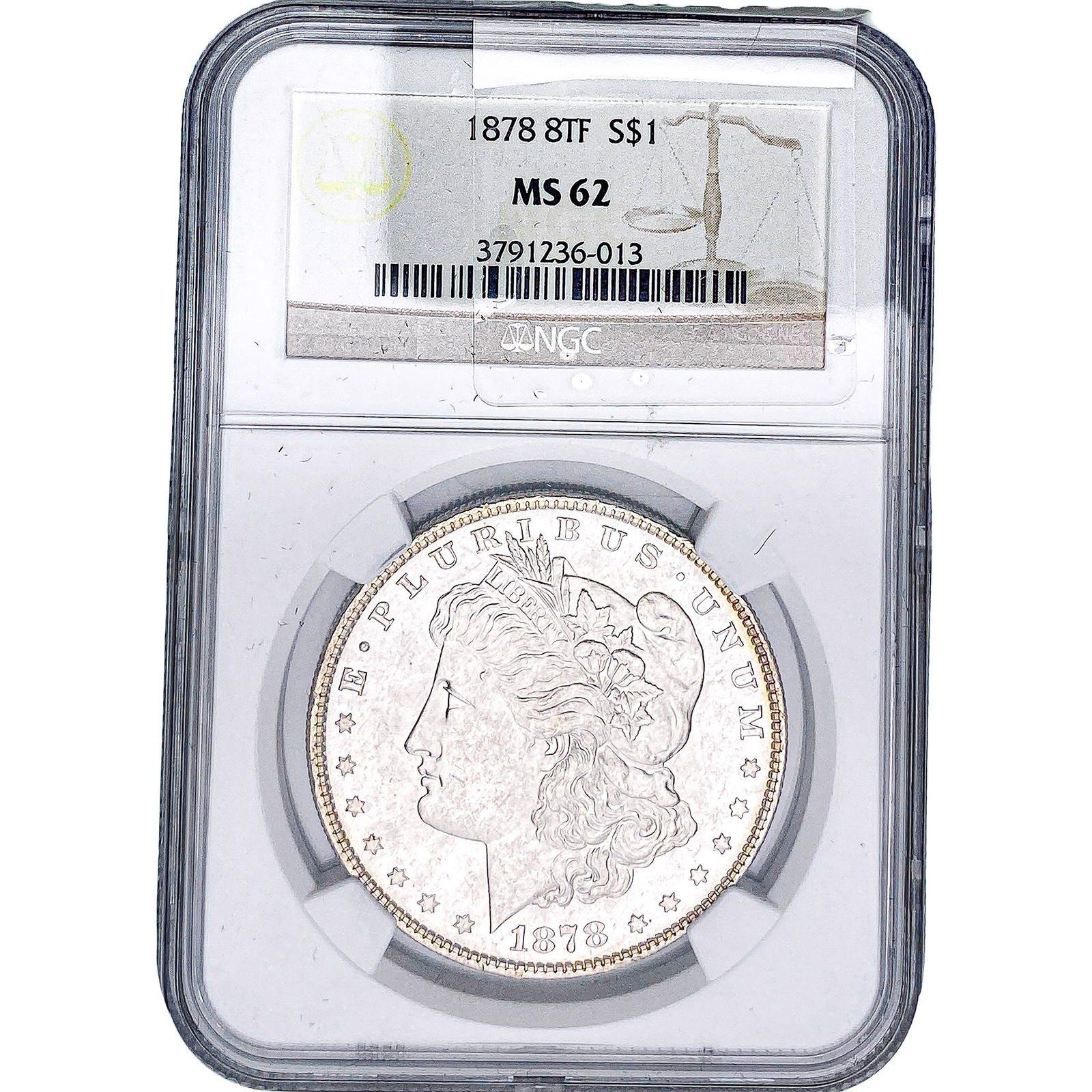 1878 8TF Morgan Silver Dollar NGC MS62 (1 of 2)