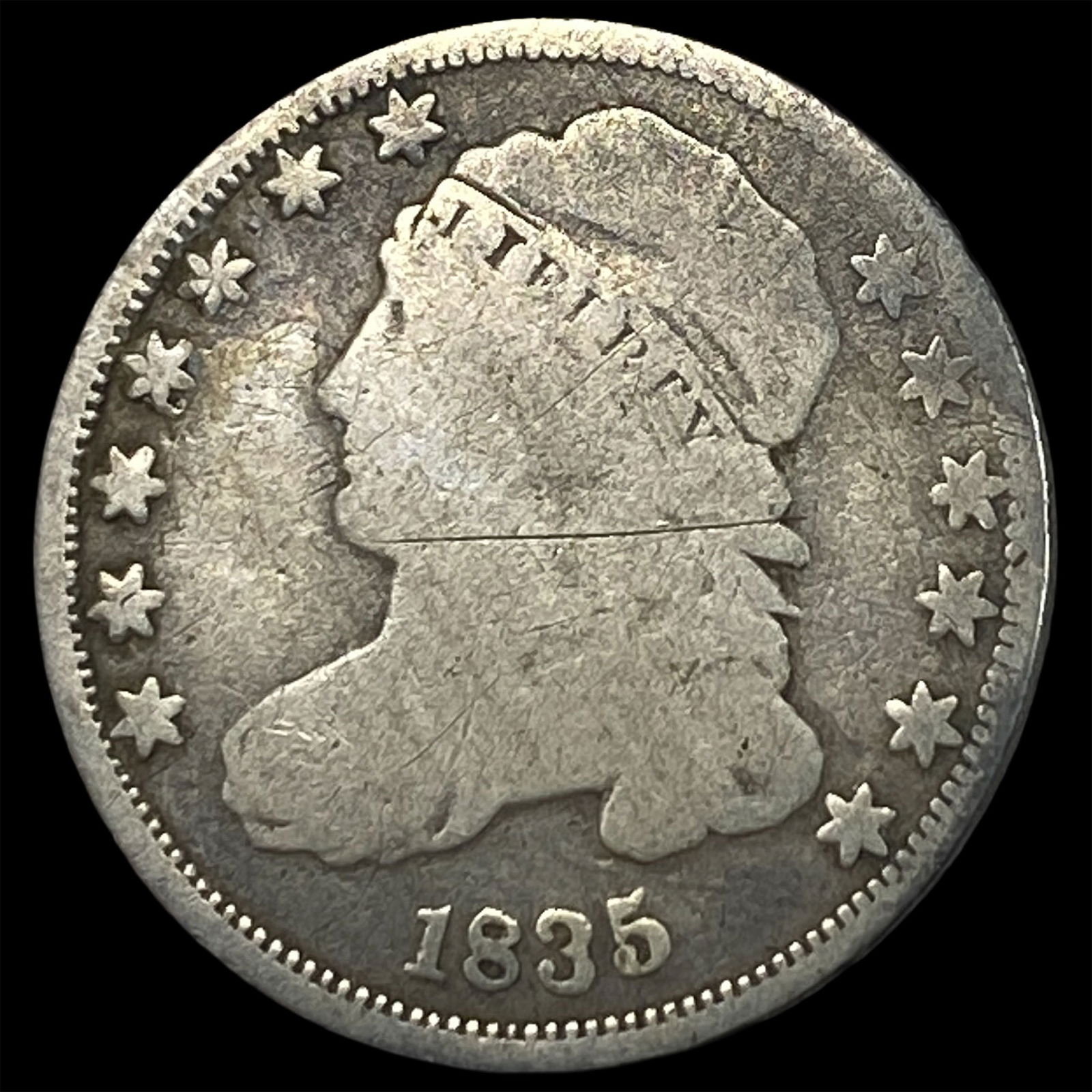 1835 Capped Bust Dime NICELY CIRCULATED: 1835 Capped Bust Dime NICELY CIRCULATED