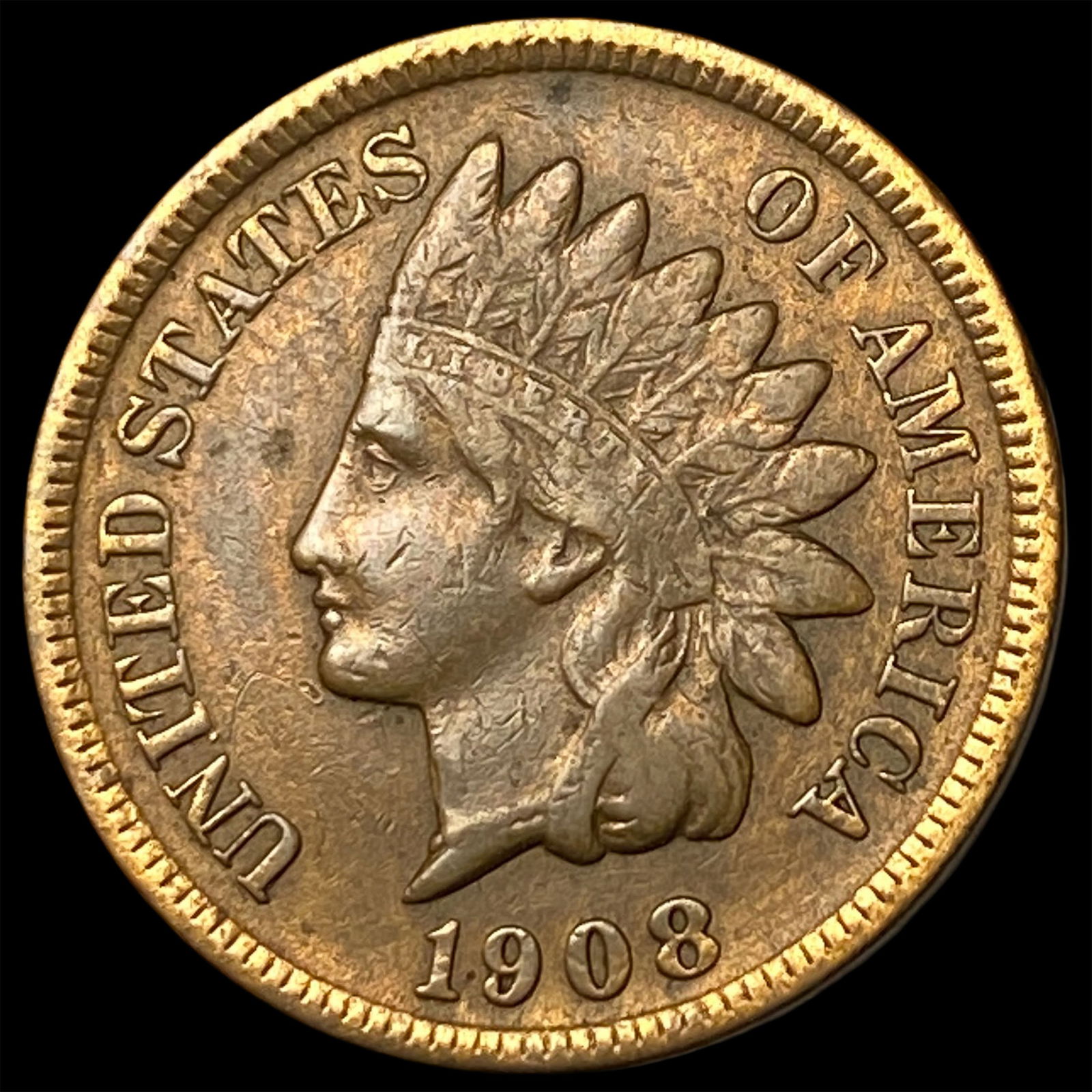 1908-S Indian Head Cent ABOUT UNCIRCULATED: 1908-S Indian Head Cent ABOUT UNCIRCULATED