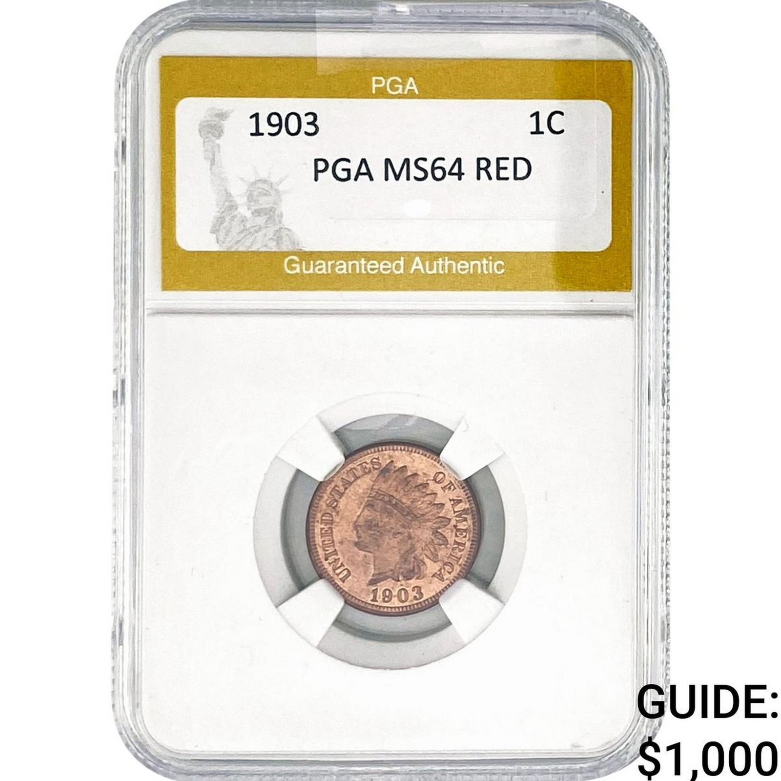 1903 Indian Head Cent PGA MS64 RED: 1903 Indian Head Cent PGA MS64 RED