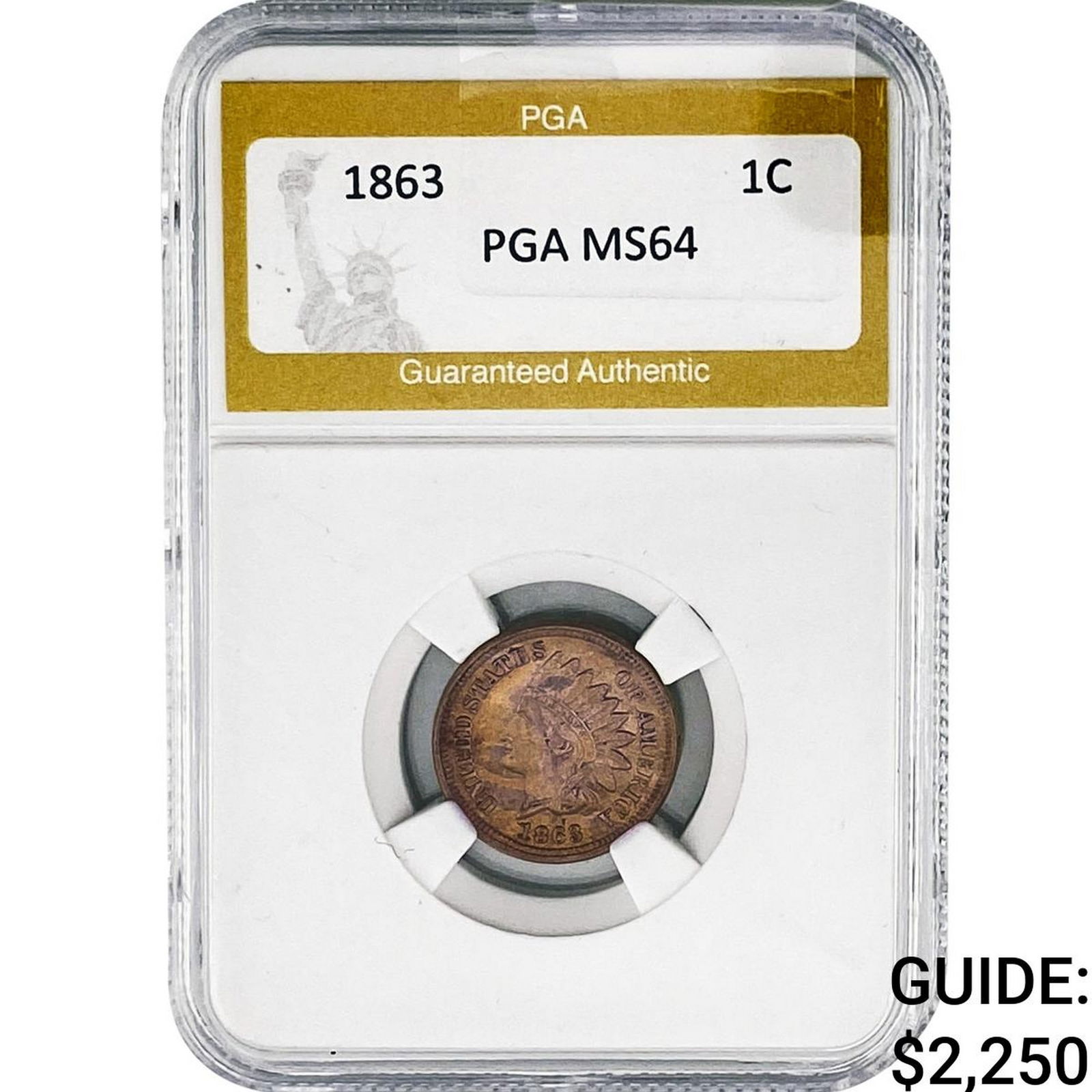 1863 Wheat Cent PGA MS64: 1863 Wheat Cent PGA MS64