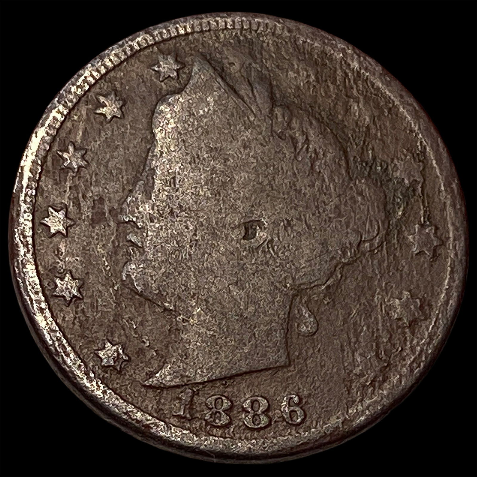 1886 Liberty Head Nickel NICELY CIRCULATED: 1886 Liberty Head Nickel NICELY CIRCULATED