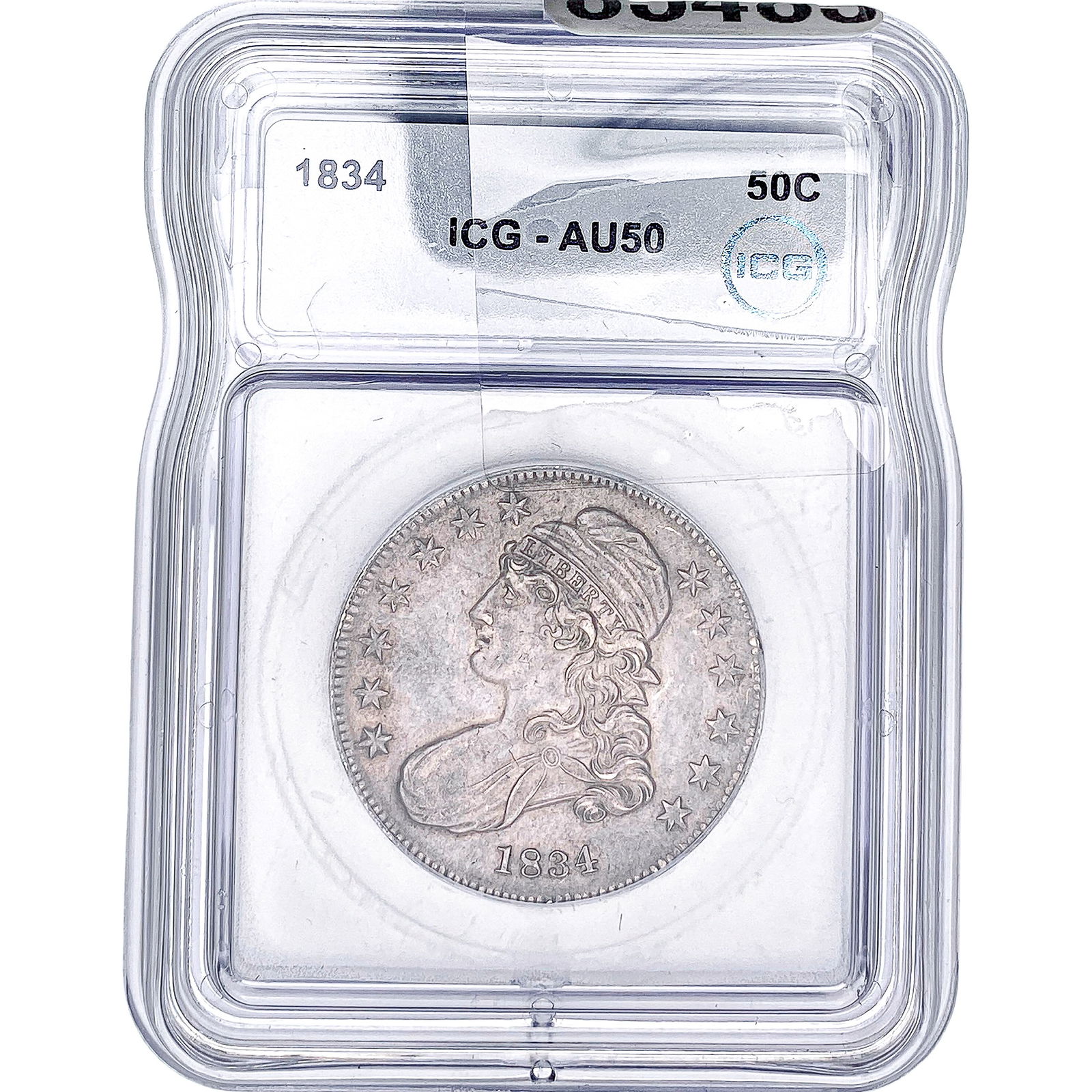 1834 Capped Bust Half Dollar ICG AU50: 1834 Capped Bust Half Dollar ICG AU50